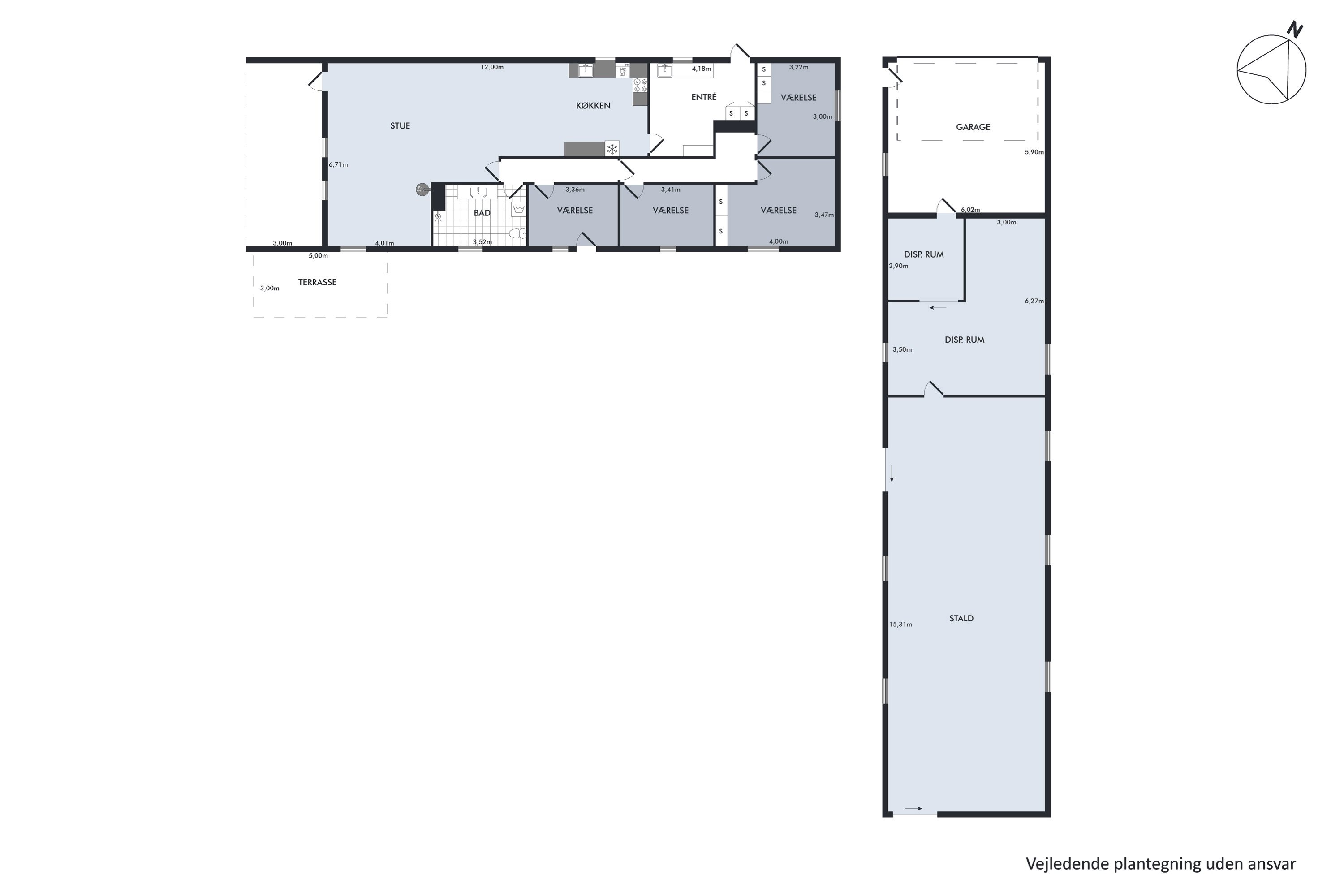 Plantegninger billede af Tranekærvej 91, Kaas, 9490 Pandrup