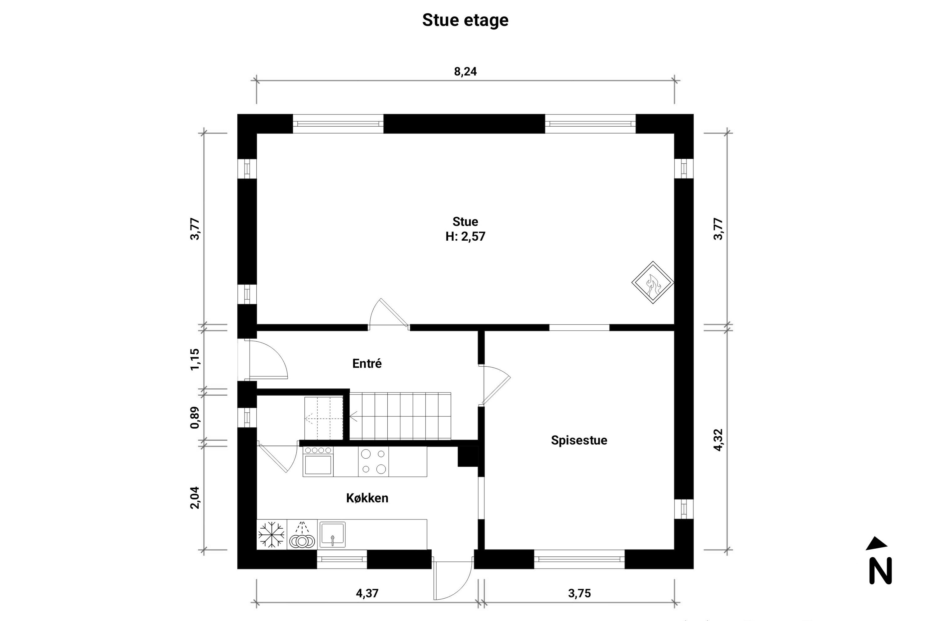 Plantegninger billede af Rønvej 8, 4850 Stubbekøbing