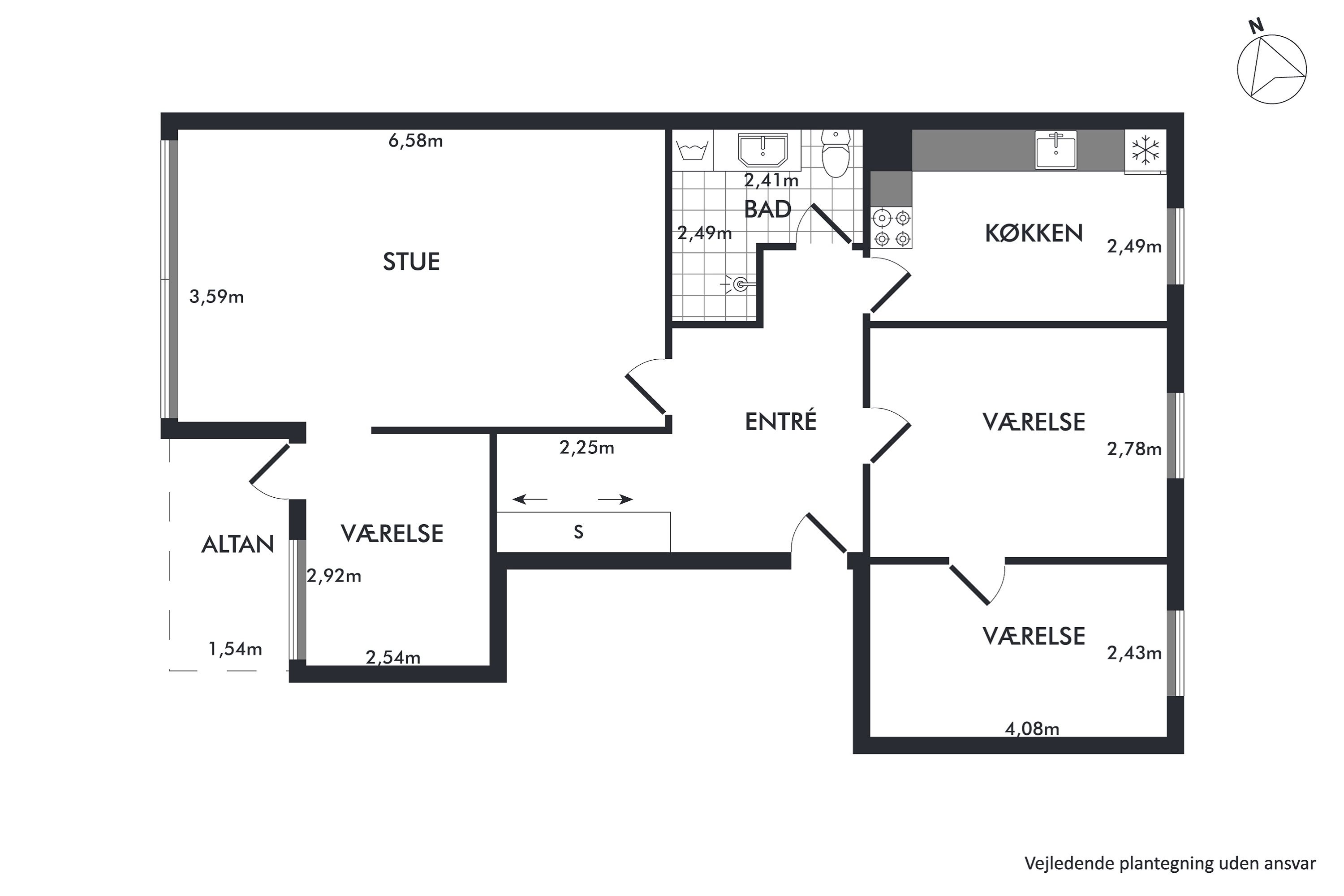 Plantegninger billede af Pebermyntevej 49, 1. tv., 8800 Viborg