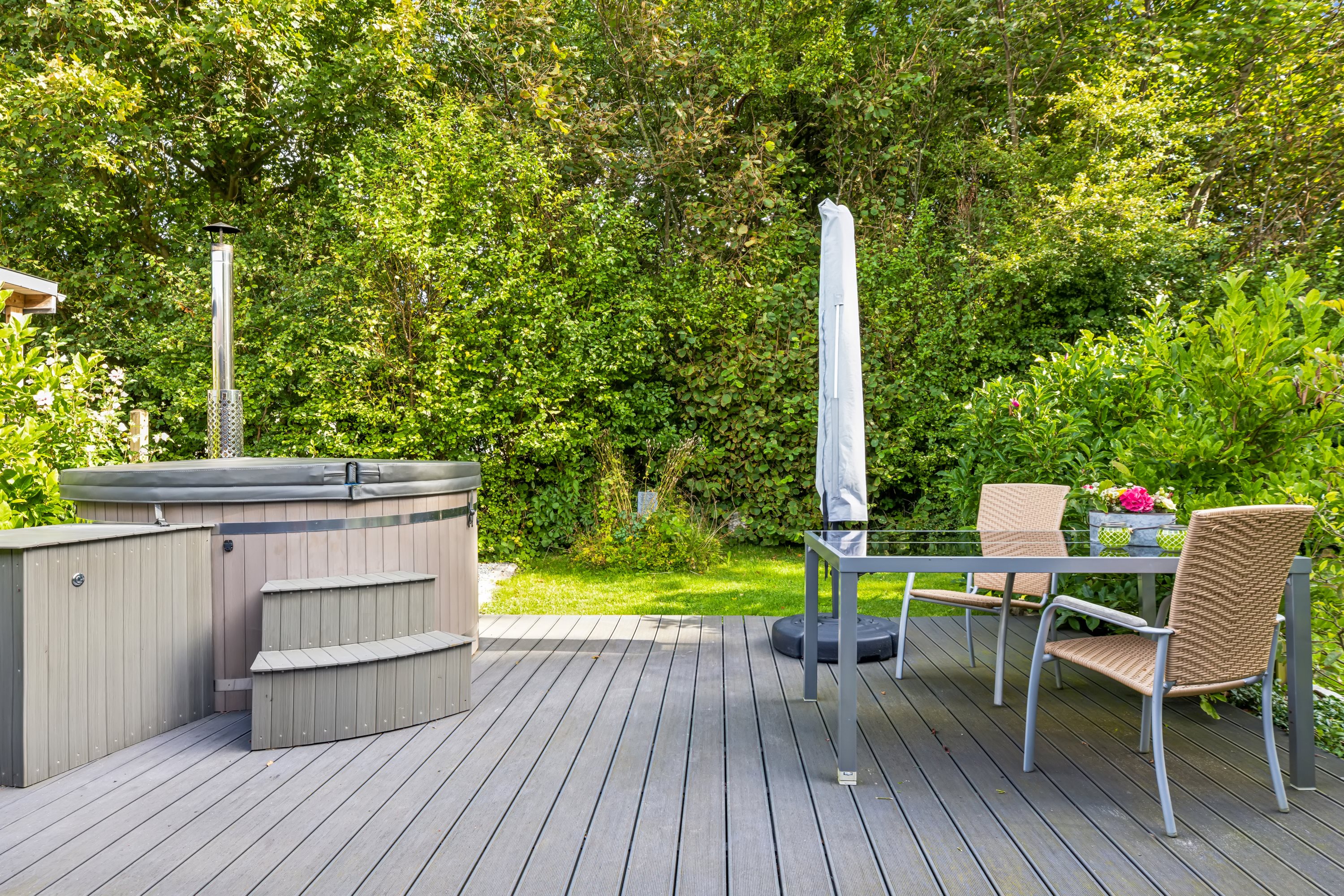 Fremhævet terrasse billede i fuldskærmstilstand. Billede af Solbjergvej 8, Sønderby, 6470 Sydals