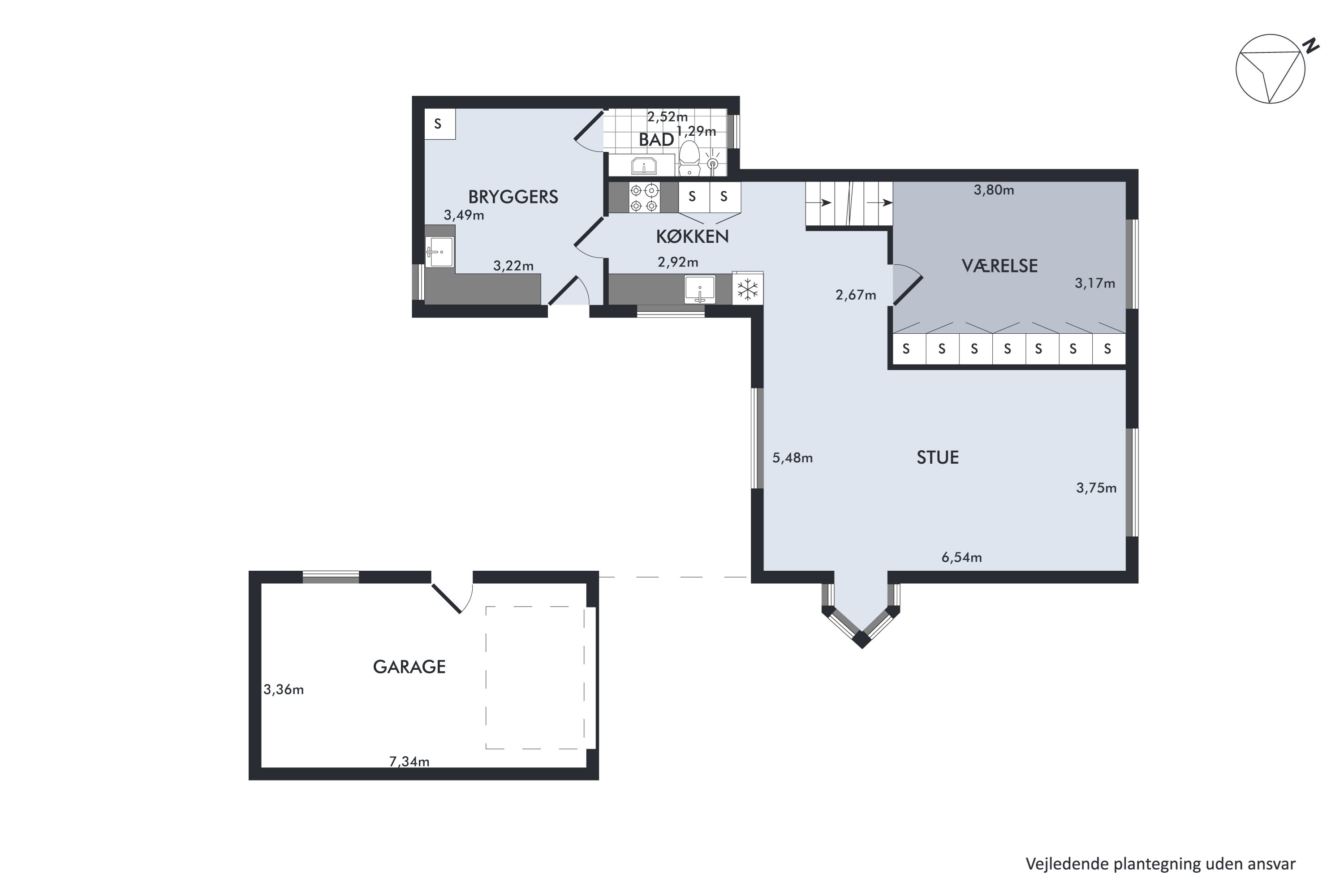 Plantegninger billede af Krogensvej 34, Vester Hassing, 9310 Vodskov
