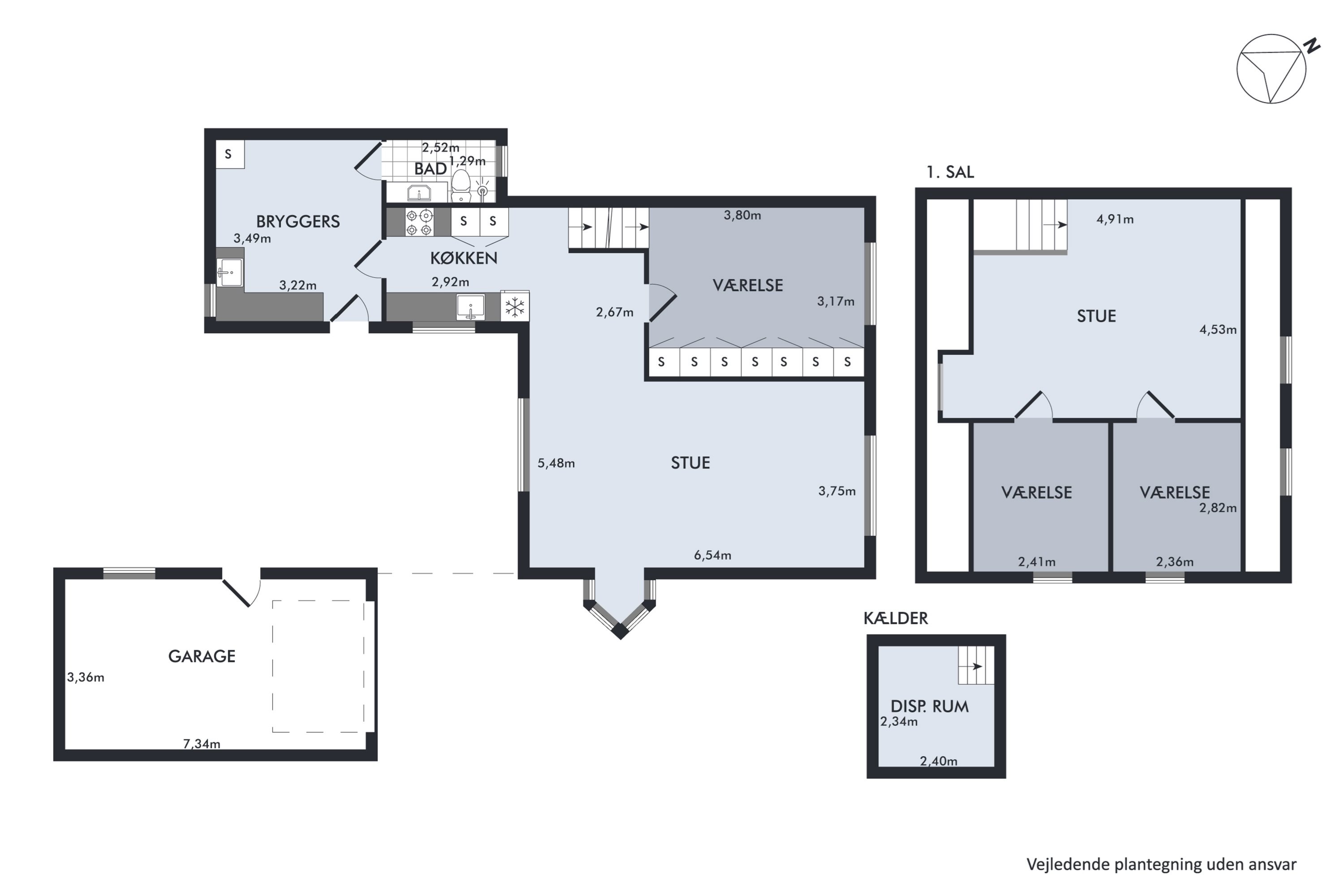 Plantegninger billede af Krogensvej 34, Vester Hassing, 9310 Vodskov