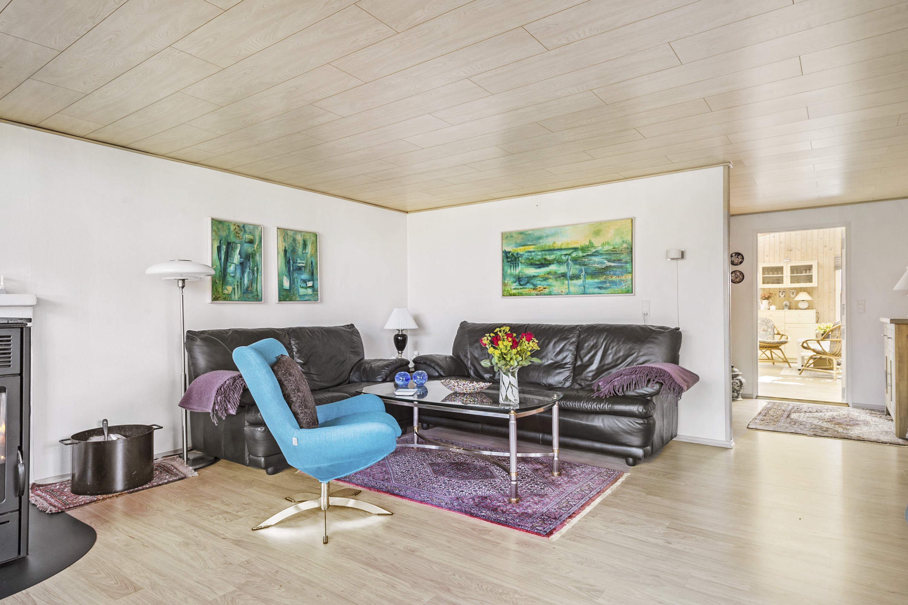 Fremhævet stue billede i fuldskærmstilstand. Billede af Askvænget 3, 8340 Malling