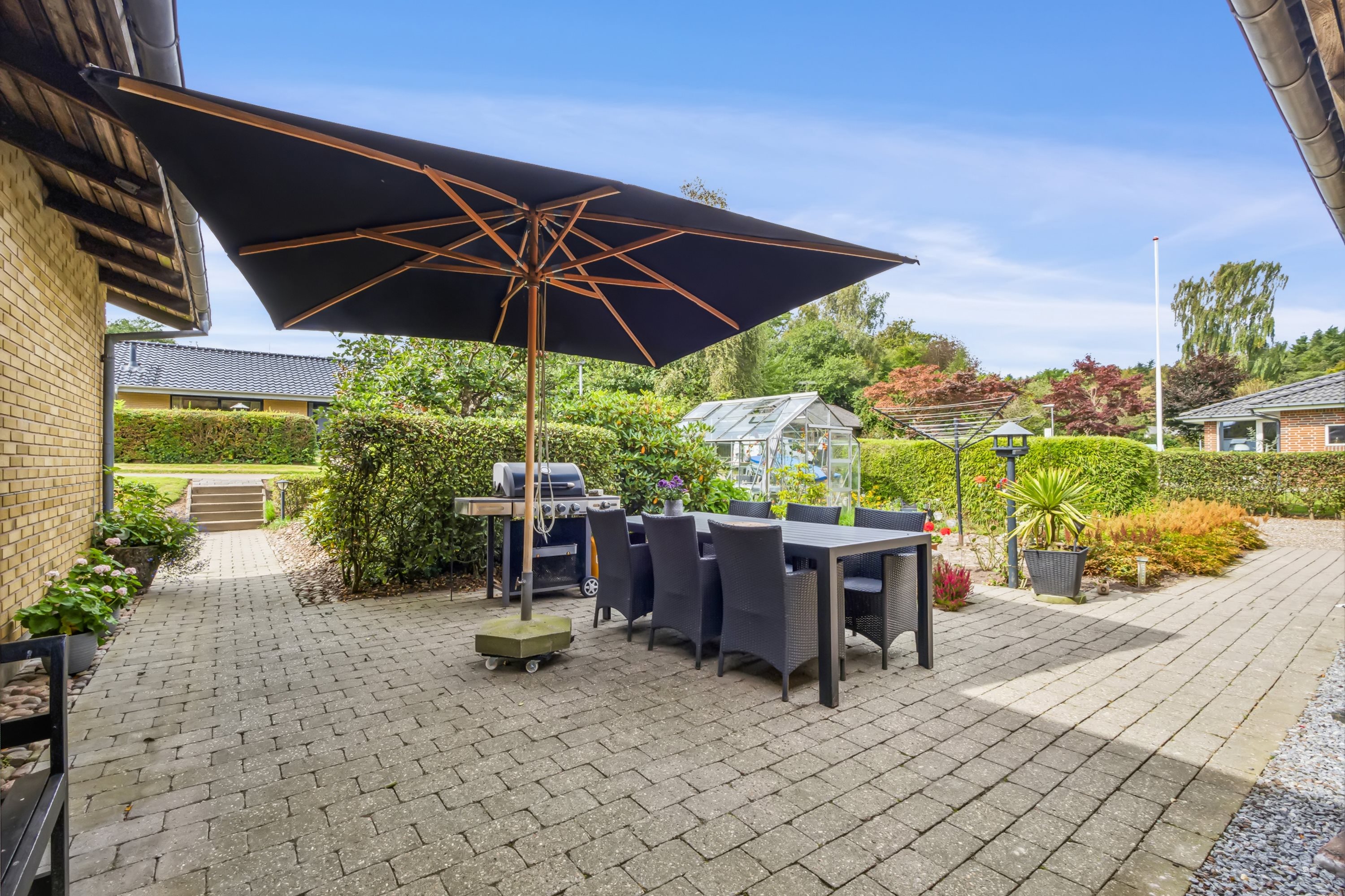 Fremhævet terrasse billede i fuldskærmstilstand. Billede af Skovkrogen 2, Vejerslev, 7980 Vils