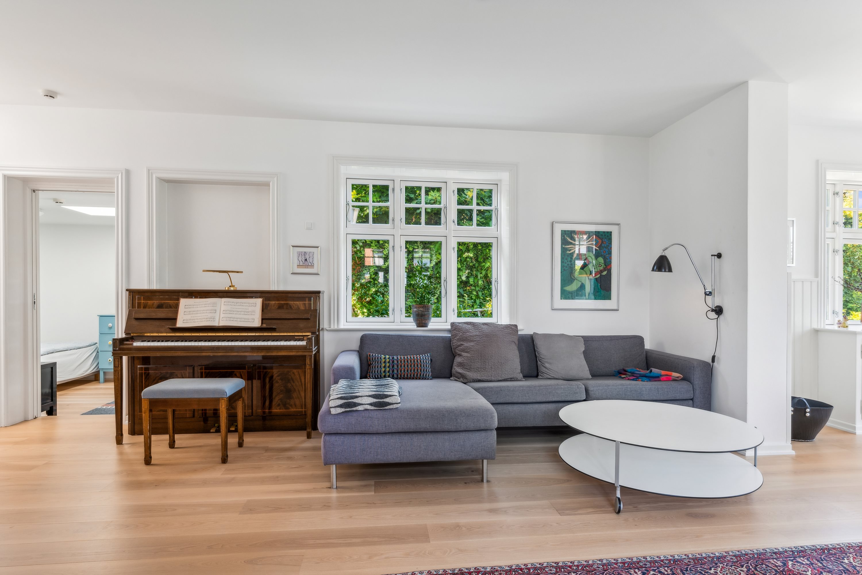 Fremhævet stue billede i fuldskærmstilstand. Billede af Skrænten 8, 8240 Risskov