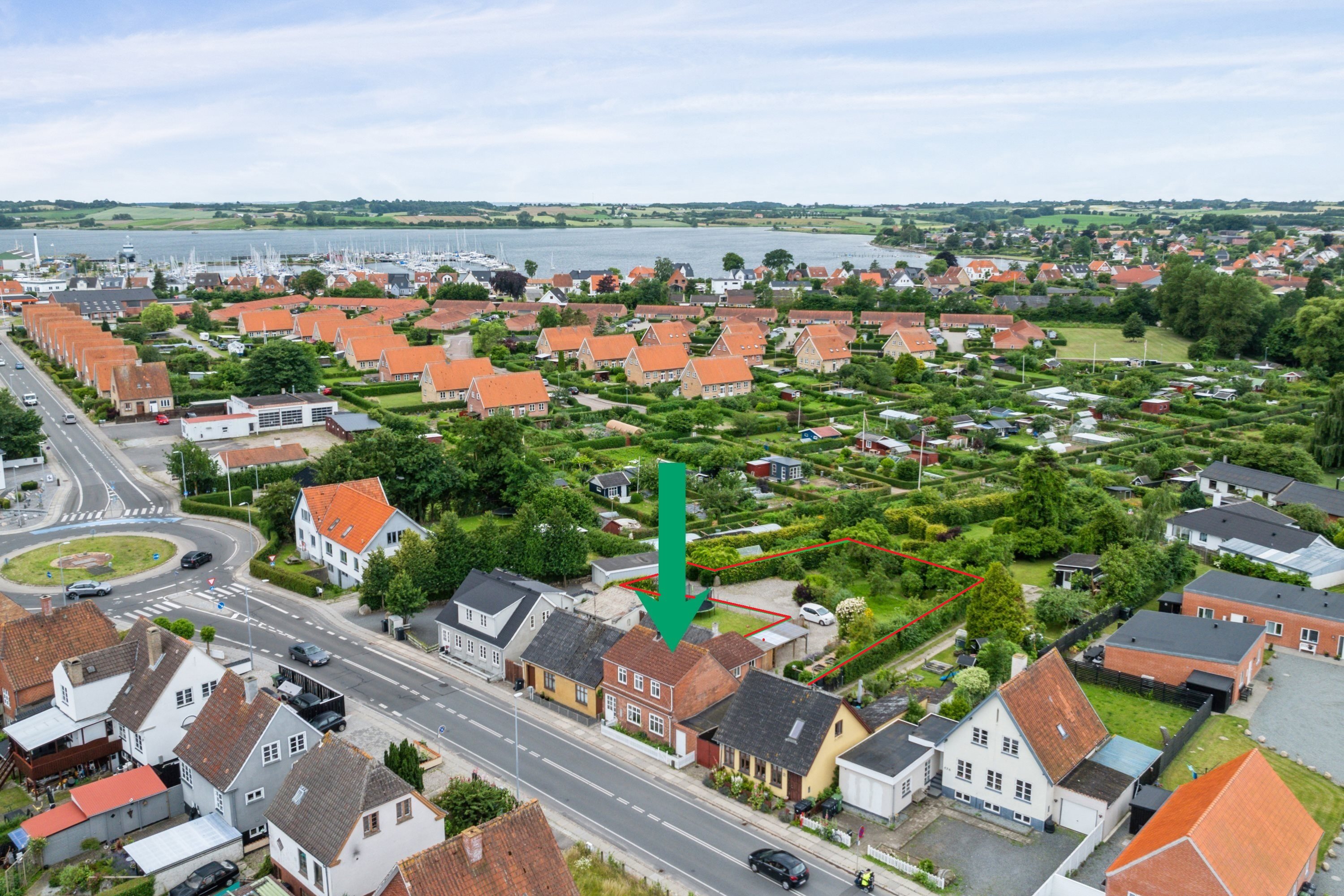 Fremhævet luftfoto billede i fuldskærmstilstand. Billede af Odensevej 41, 5600 Faaborg