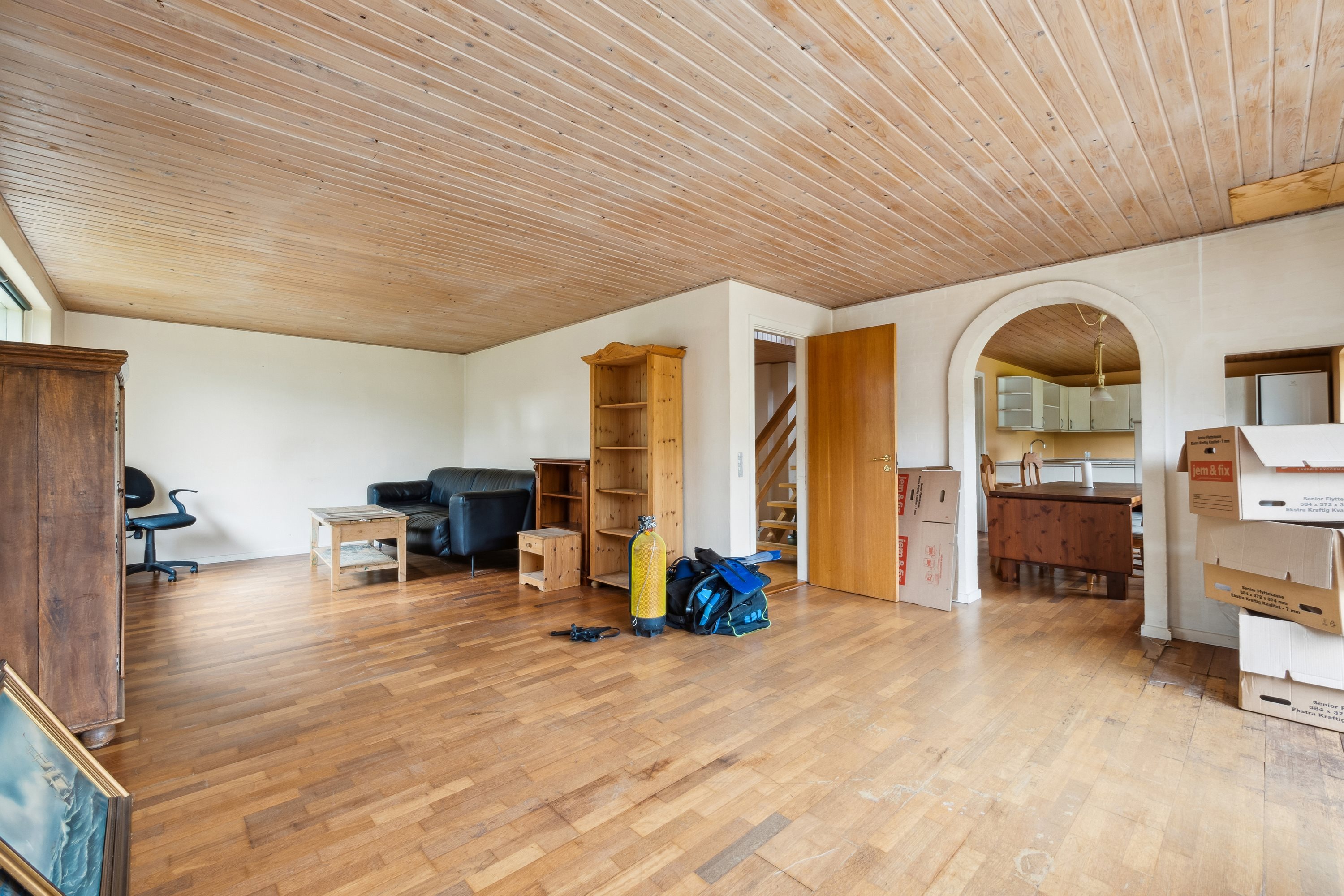 Fremhævet stue billede i fuldskærmstilstand. Billede af Bygmarken 8, 7730 Hanstholm