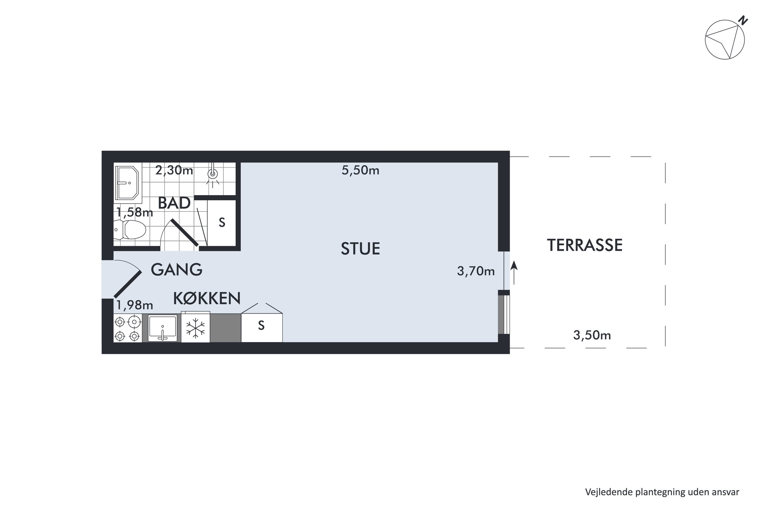 Plantegninger billede af Nordre Strandvej 2F, st.. 524., 3000 Helsingør