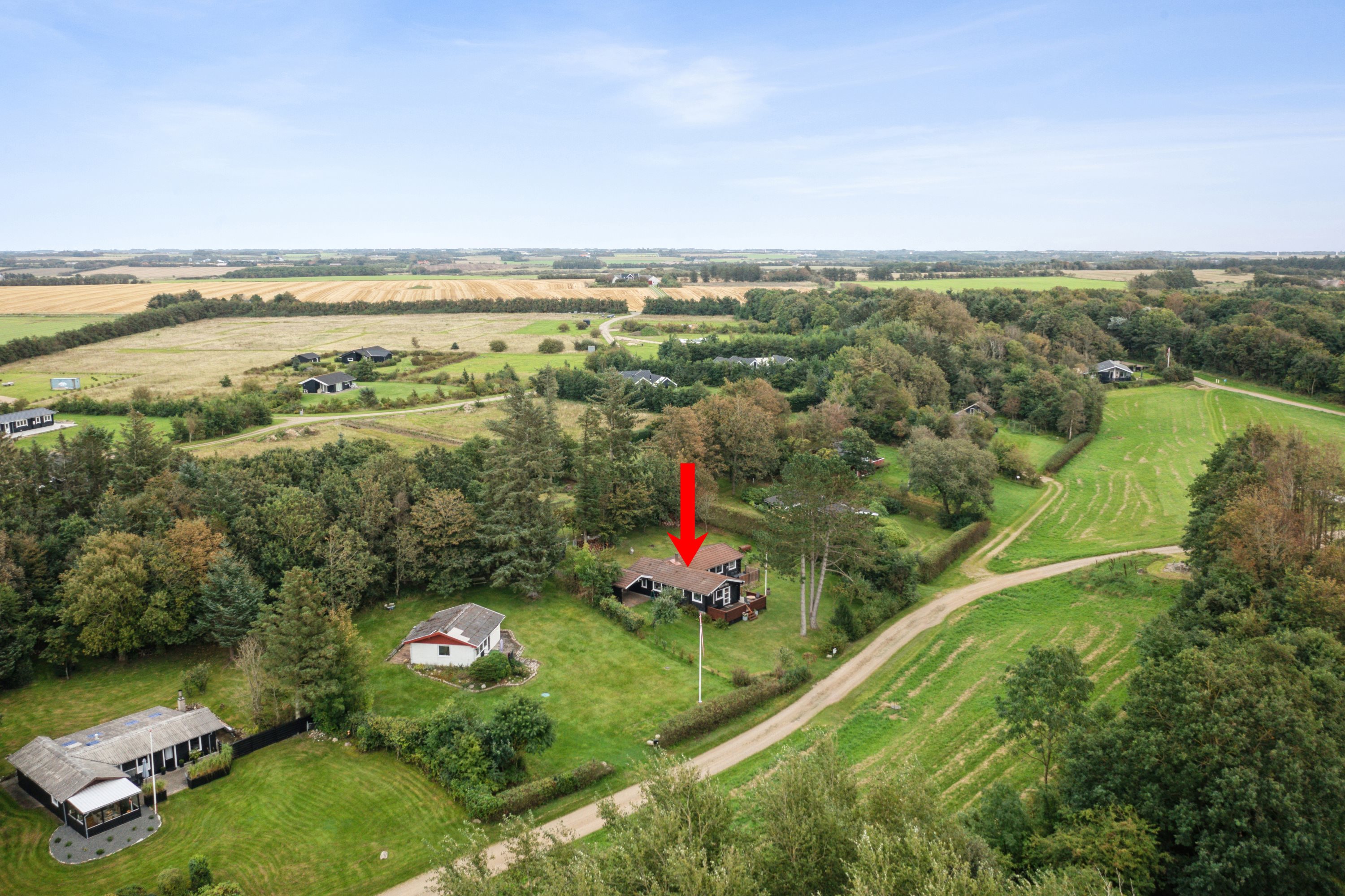 Fremhævet luftfoto billede i fuldskærmstilstand. Billede af Skovstjernevej 8, Vadum, 7860 Spøttrup
