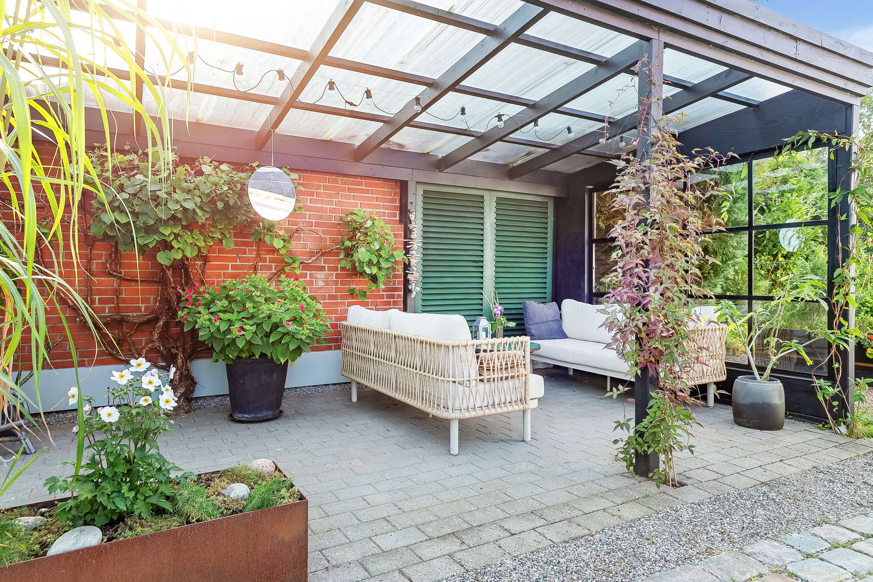 Fremhævet overdækket terrasse billede i fuldskærmstilstand. Billede af Idyl 13, Tved, 6000 Kolding