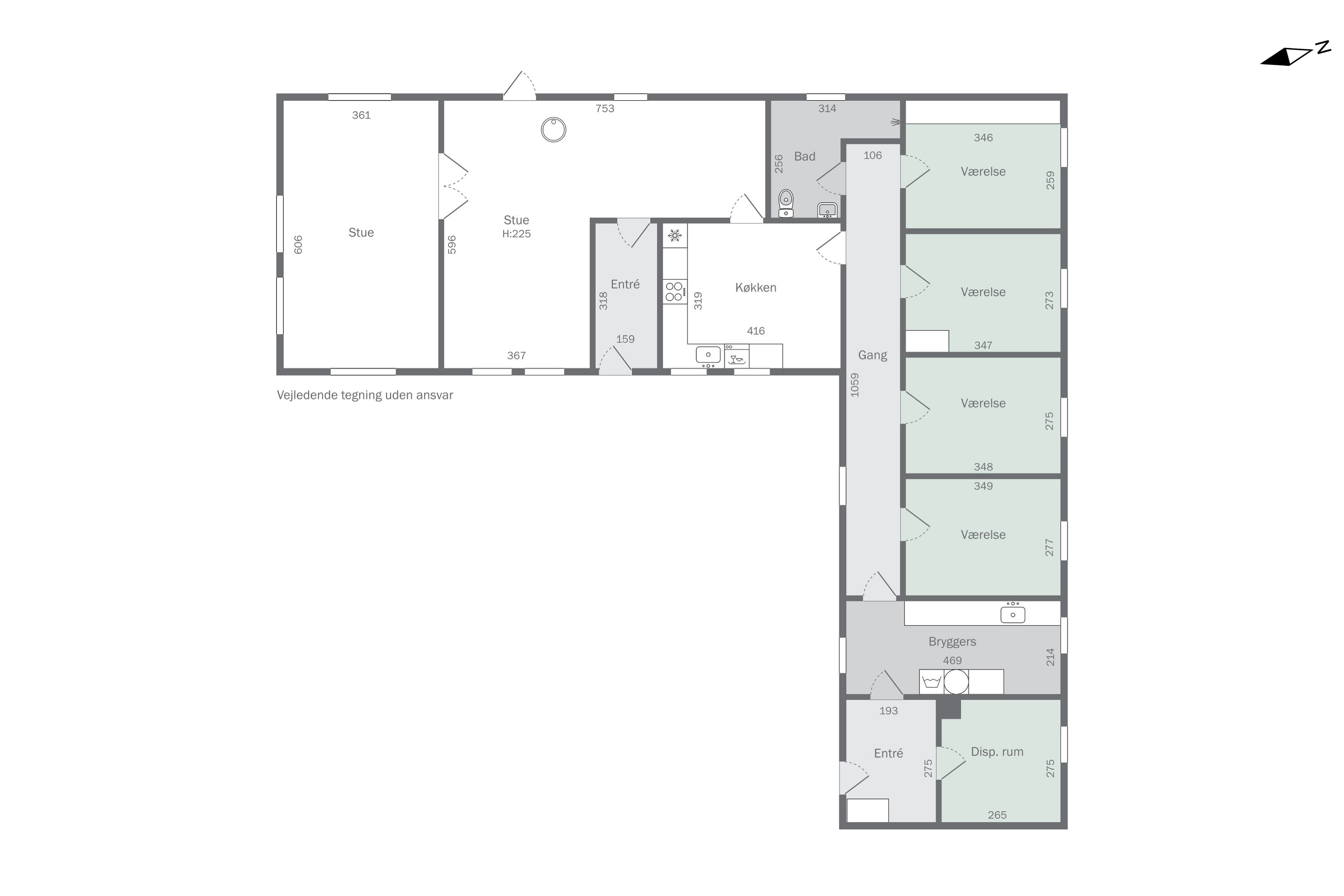 Plantegninger billede af Elsborgvej 24, Sjørslev, 8620 Kjellerup