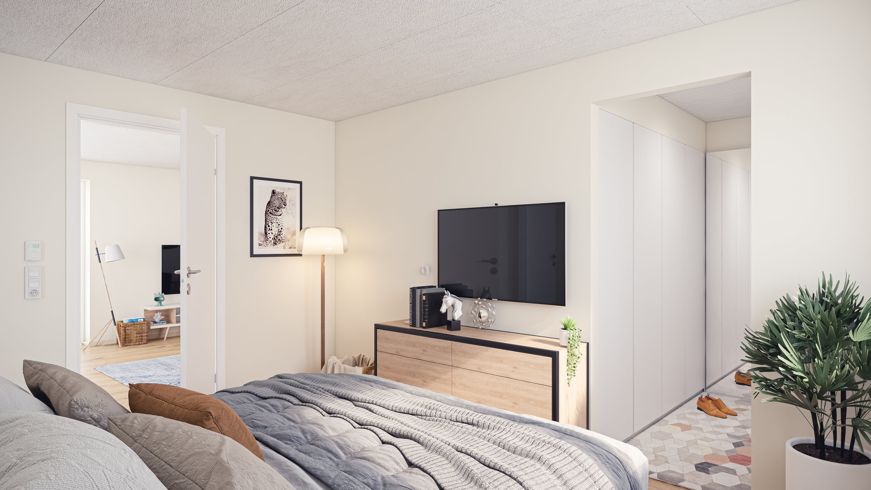 Fremhævet soveværelse billede i fuldskærmstilstand. Billede af Brendmosen 16, Funder, 8600 Silkeborg