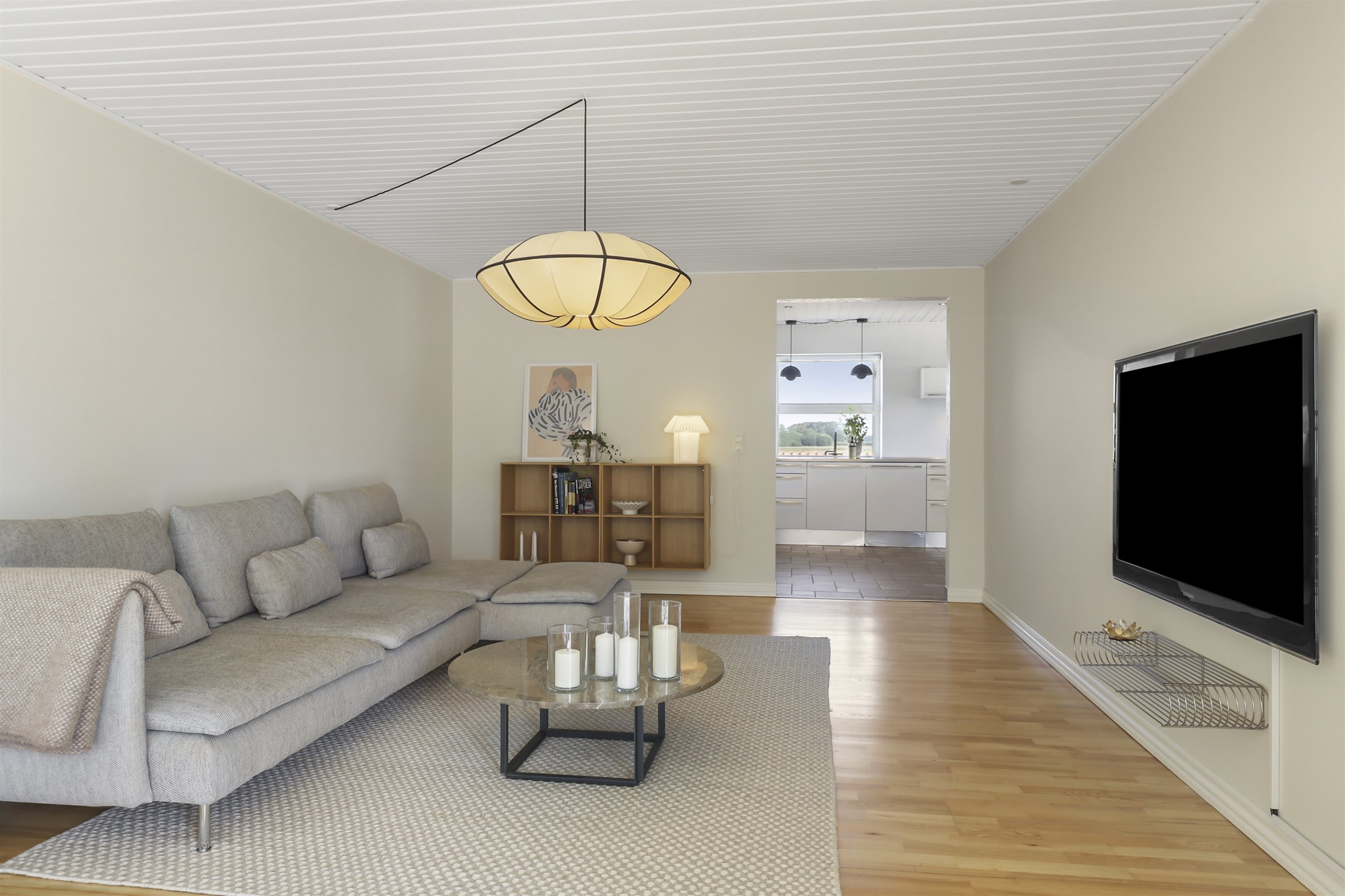 Fremhævet stue billede i fuldskærmstilstand. Billede af Milbakvej 64, 9381 Sulsted