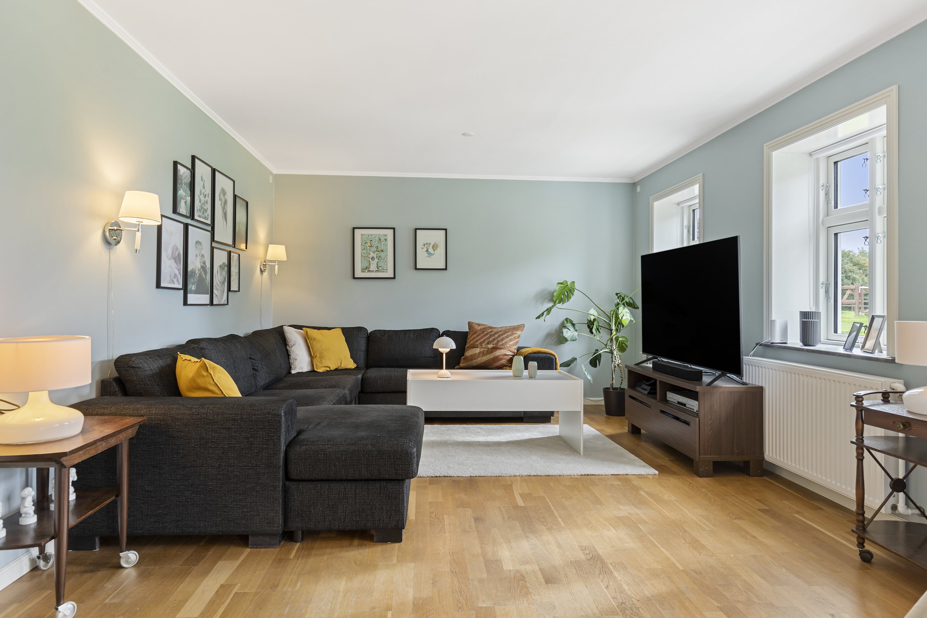 Fremhævet stue billede i fuldskærmstilstand. Billede af Halkærvej 91, Skørbæk, 9240 Nibe