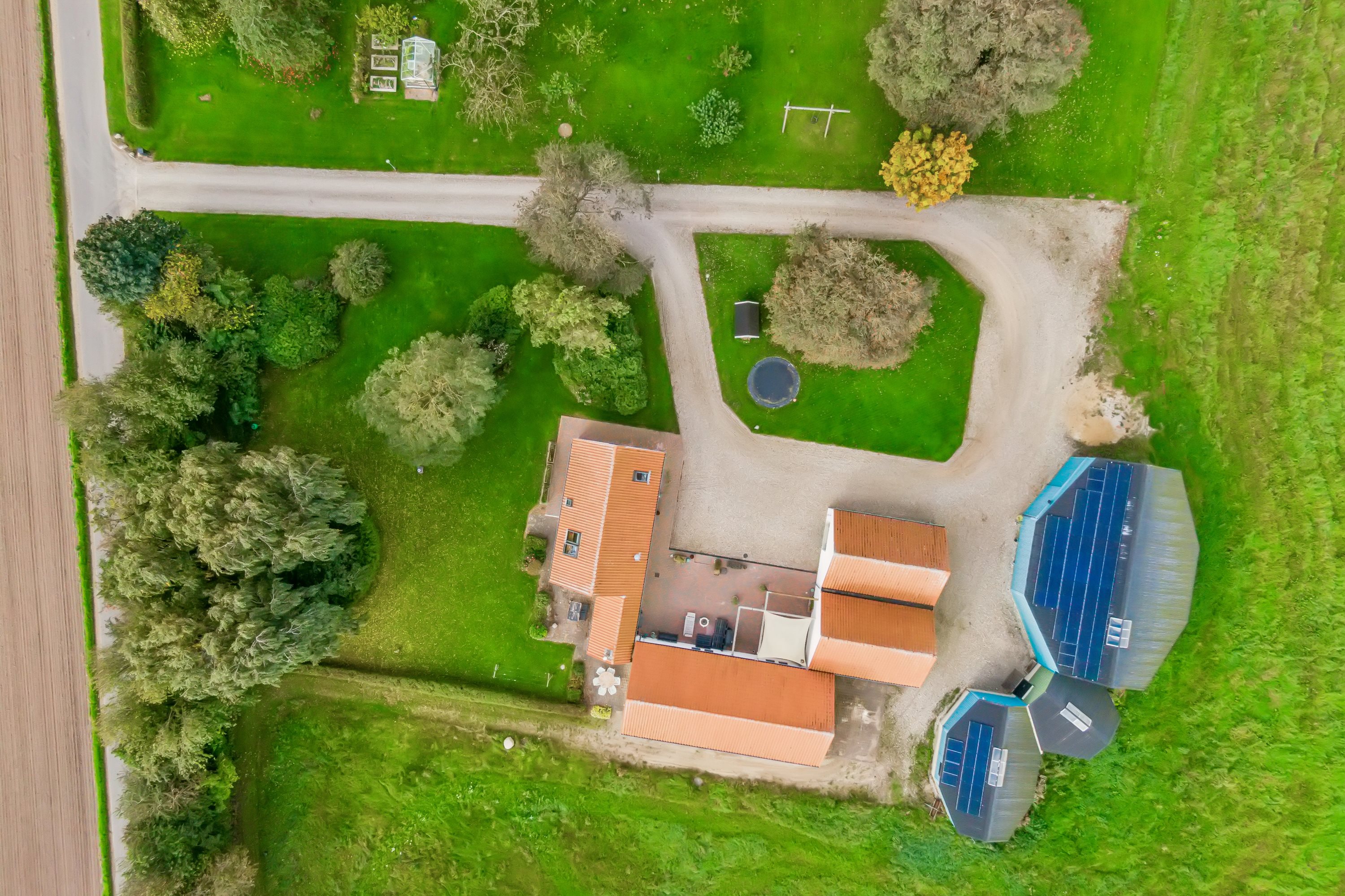 Fremhævet luftfoto billede i fuldskærmstilstand. Billede af Møllevej 7, Langskov, 8370 Hadsten