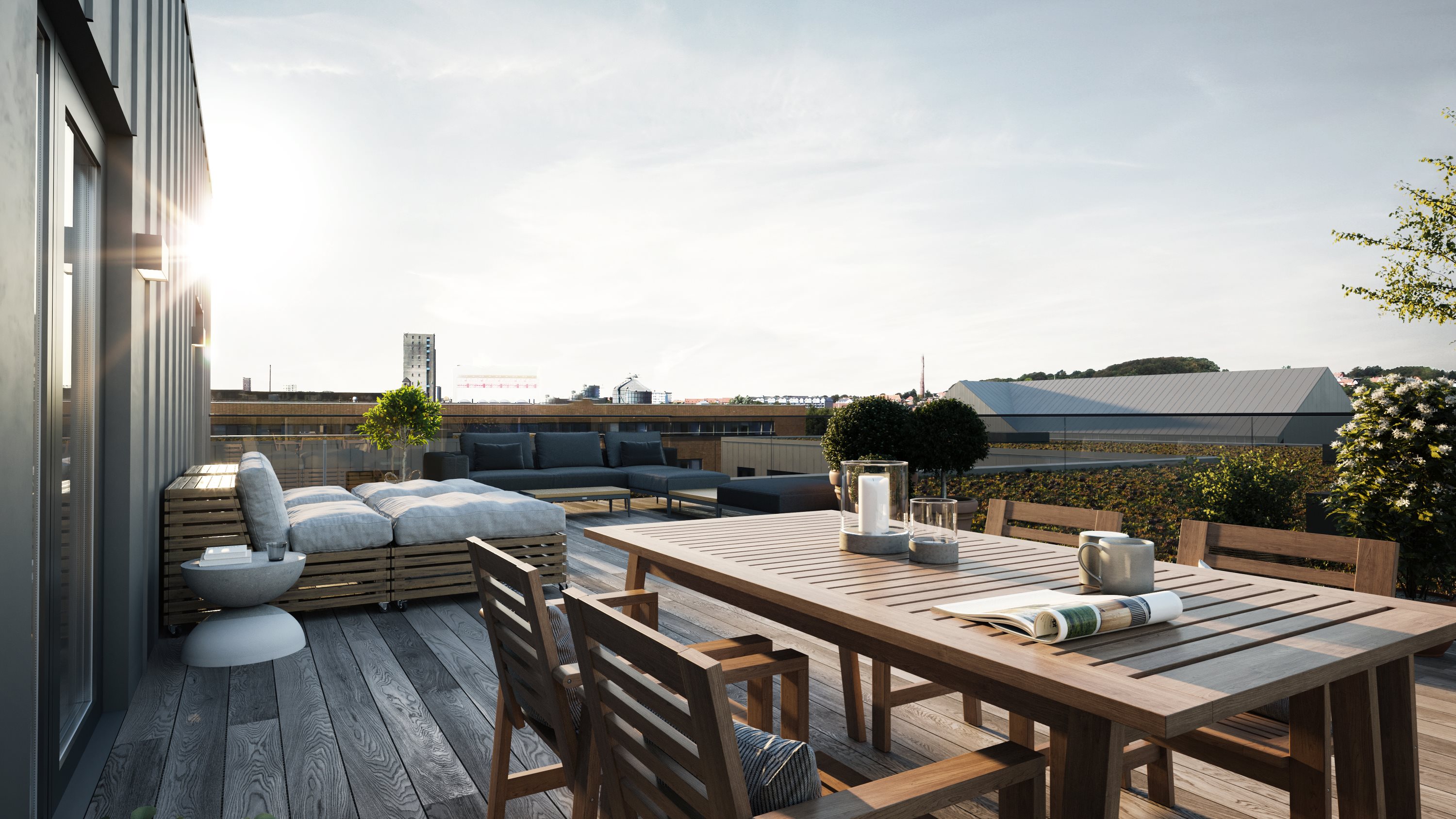 Miniaturebillede 1: tagterrasse. Billede af Stigsborg Brygge 161, 5. tv., 9400 Nørresundby