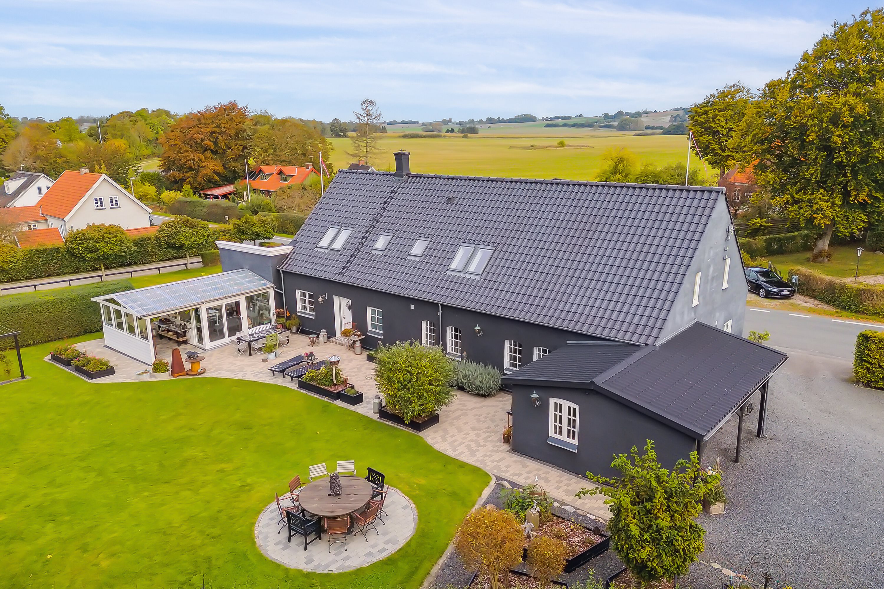 Fremhævet set fra haven billede i fuldskærmstilstand. Billede af Krænkerupvej 50, Havrebjerg, 4200 Slagelse