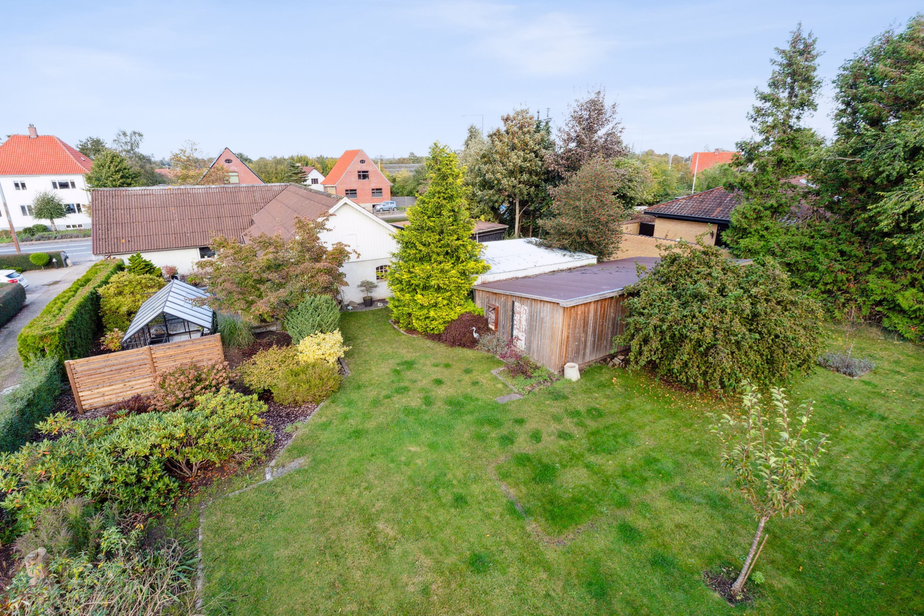 Fremhævet luftfoto billede i fuldskærmstilstand. Billede af Nyborgvej 25, 5550 Langeskov