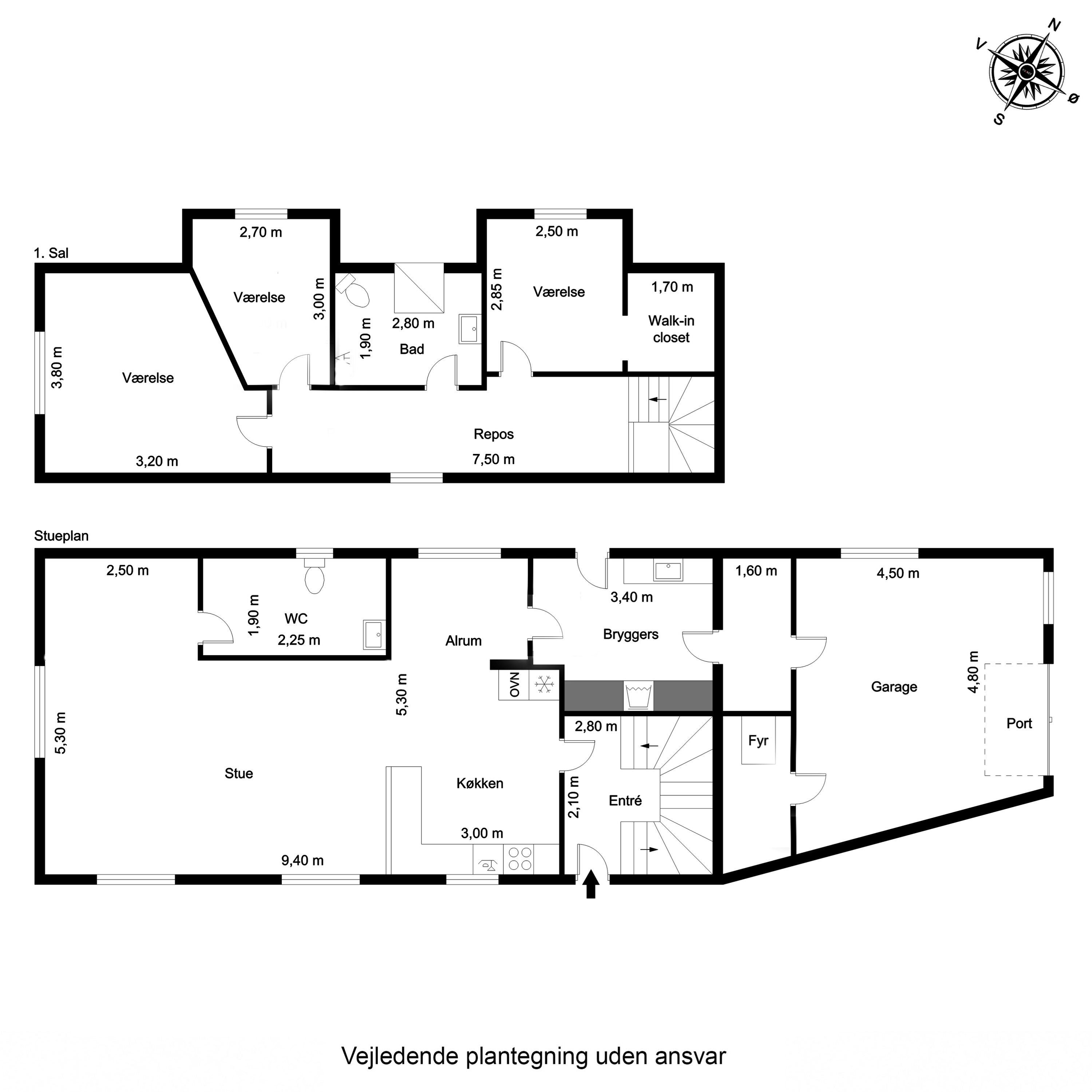 Plantegninger billede af Nørregyde 1, Egens, 8410 Rønde