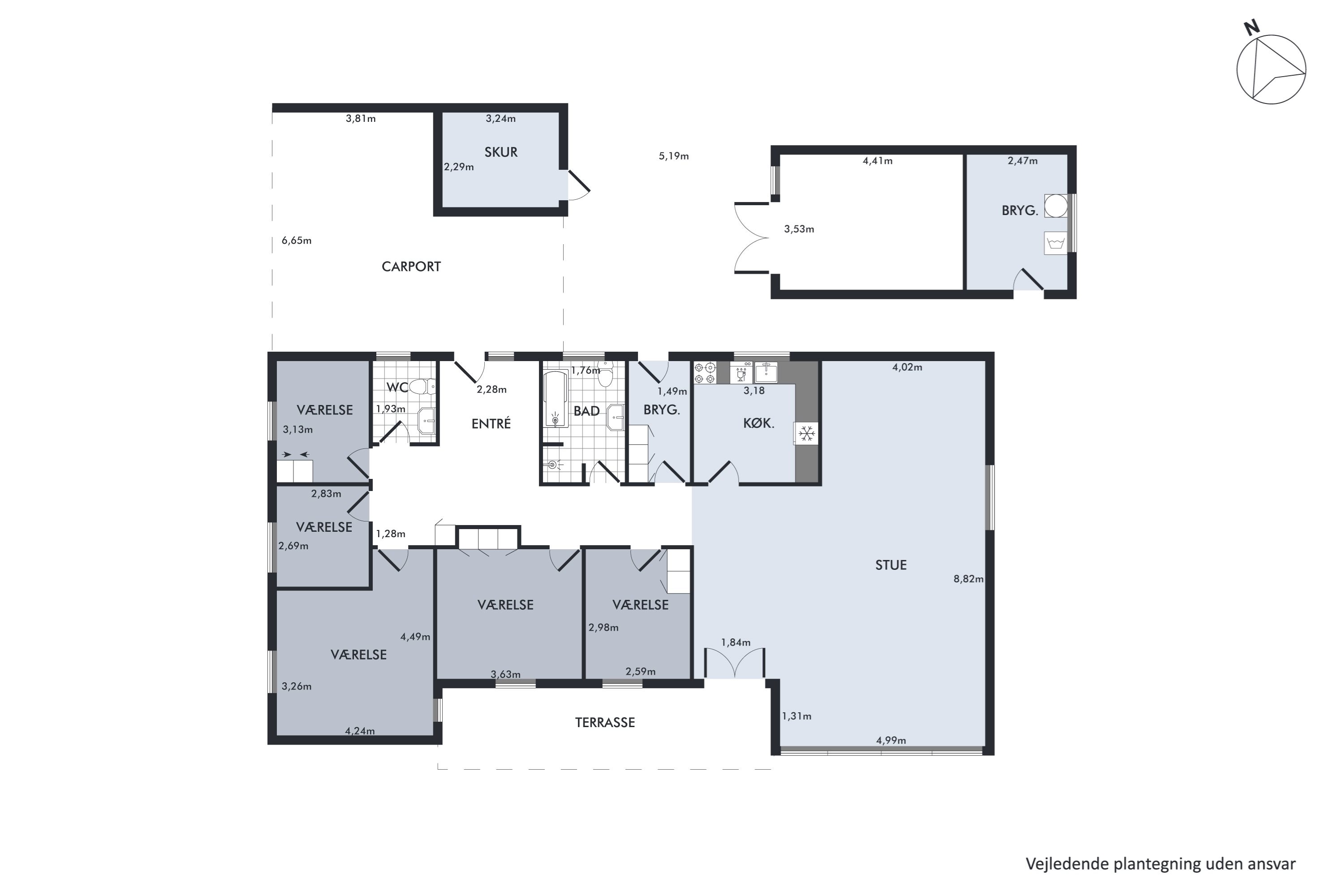 Plantegninger billede af Landlystvej 8, Vodstrup, 7900 Nykøbing M