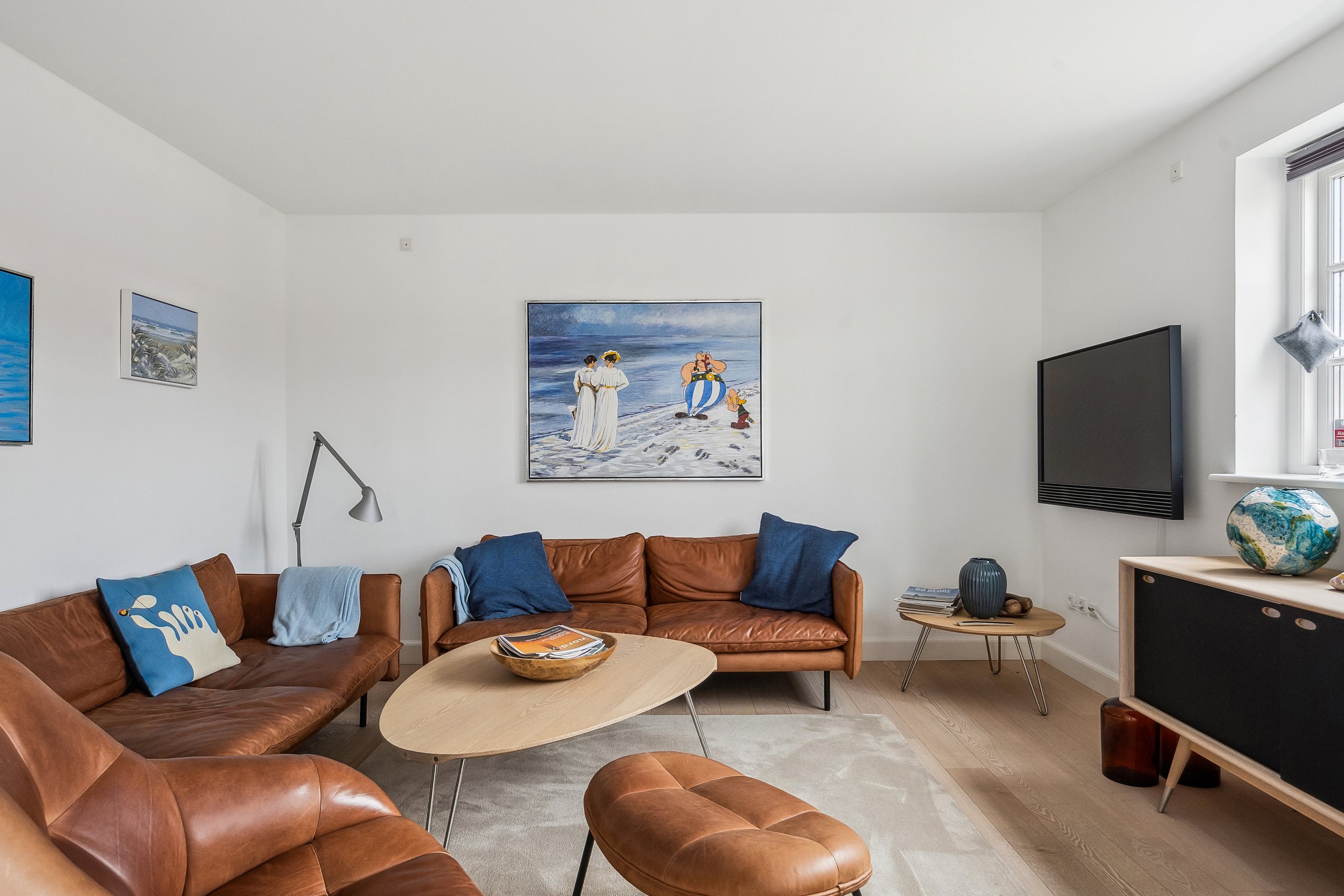 Fremhævet stue billede i fuldskærmstilstand. Billede af Remisen 25, 9990 Skagen