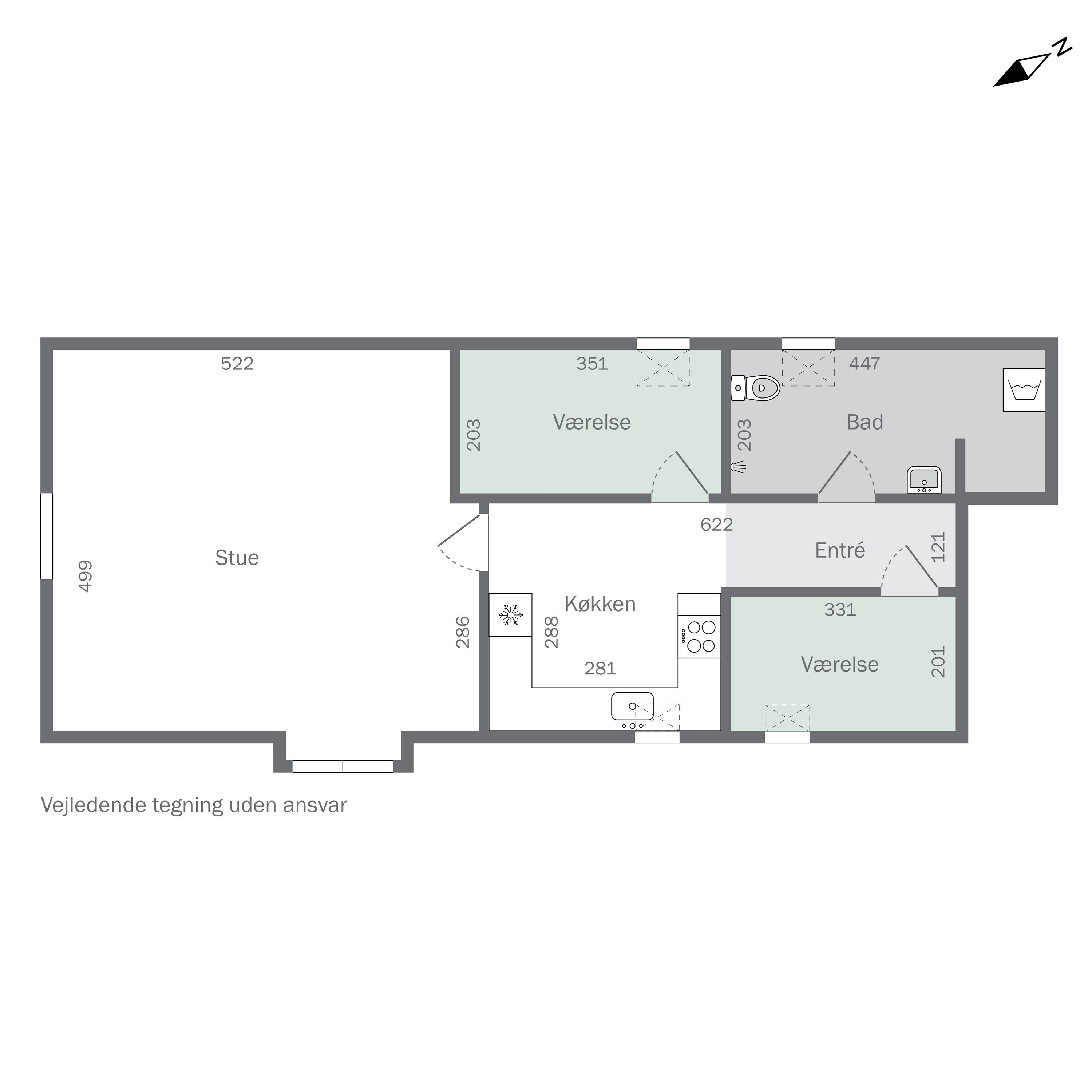 Plantegninger billede af Storegade 29, 1. tv., 3740 Svaneke