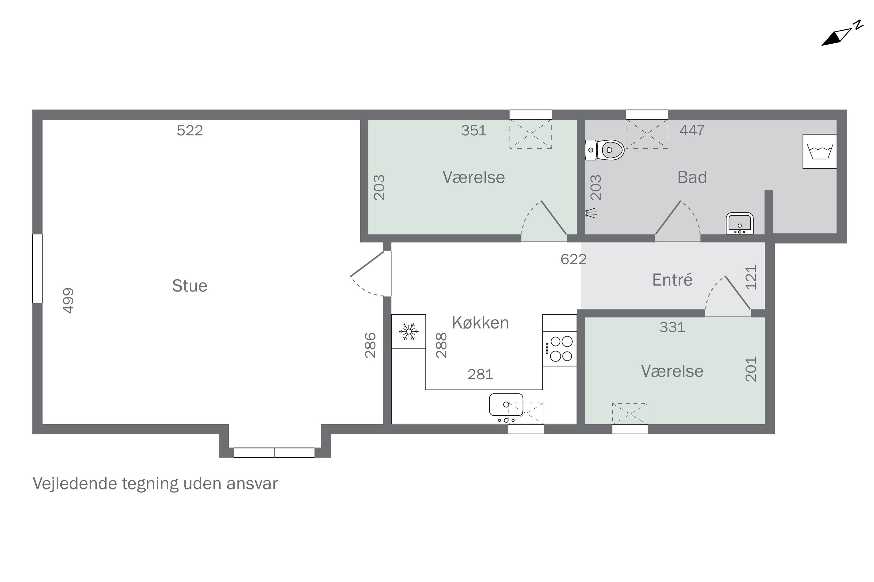 Plantegninger billede af Storegade 29, 1. tv., 3740 Svaneke