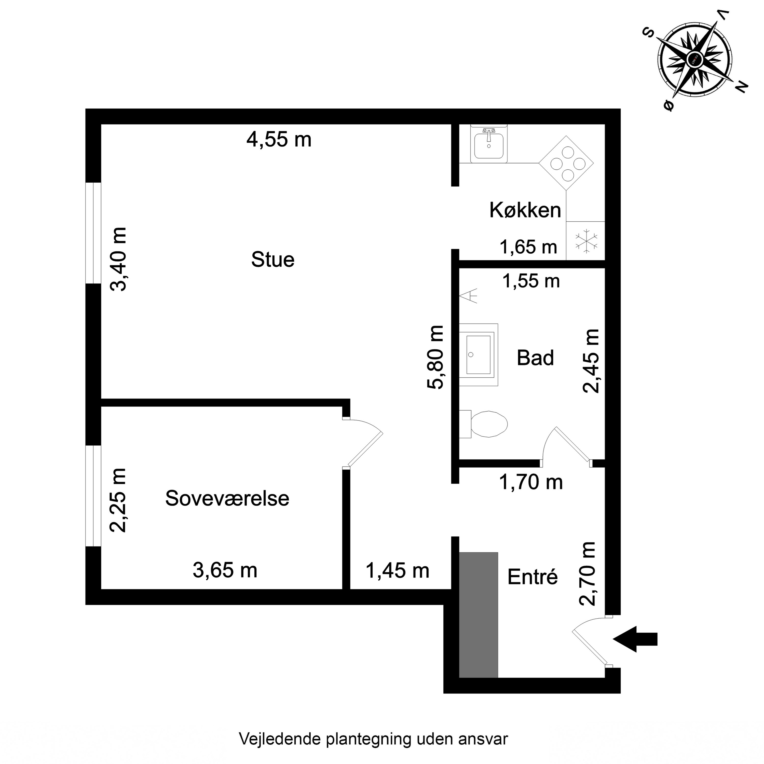 Plantegninger billede af Granly Alle 5A, st.. th., 6710 Esbjerg V