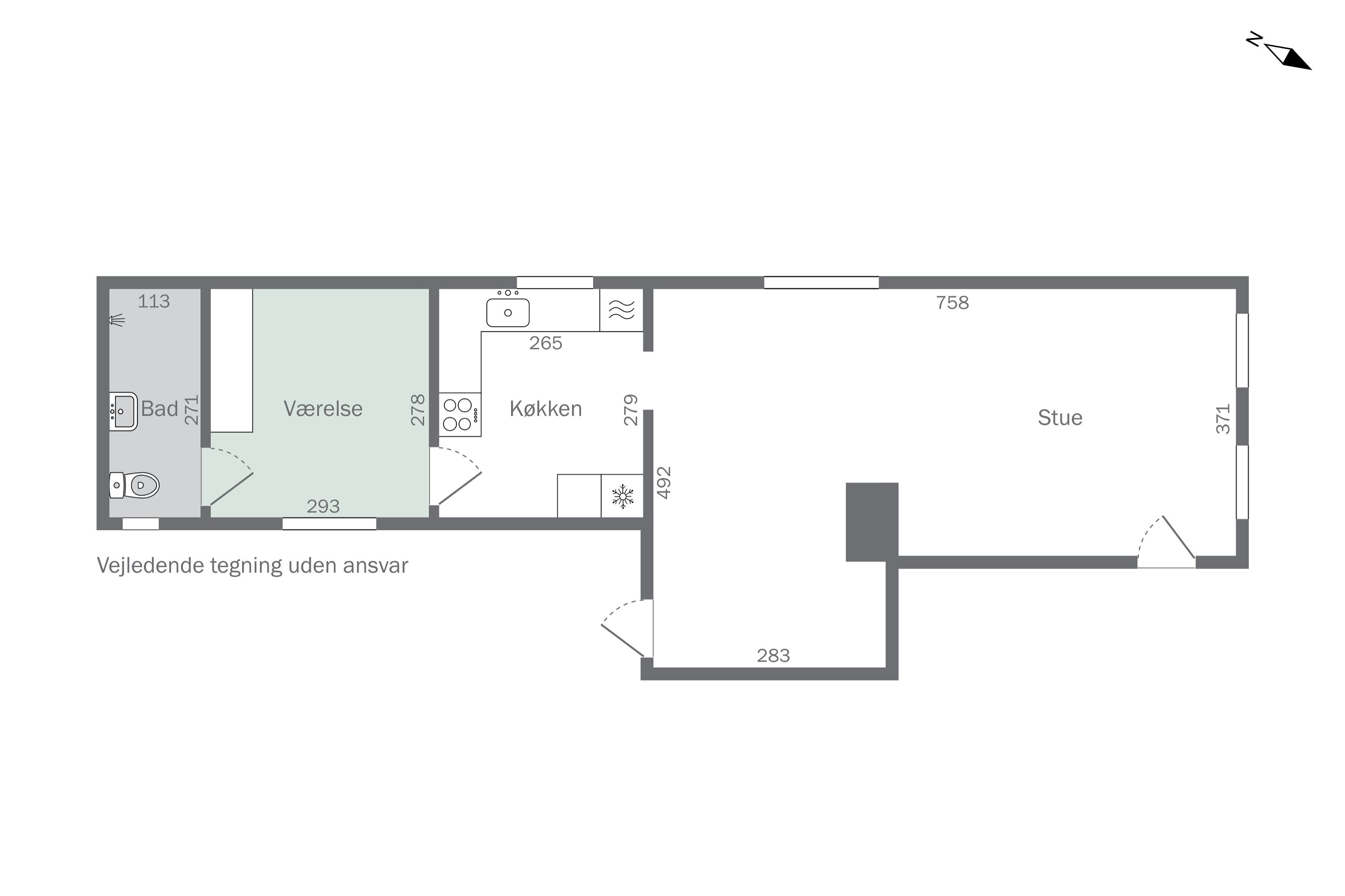 Plantegninger billede af Kongebakken 11A, st.. th., 5700 Svendborg