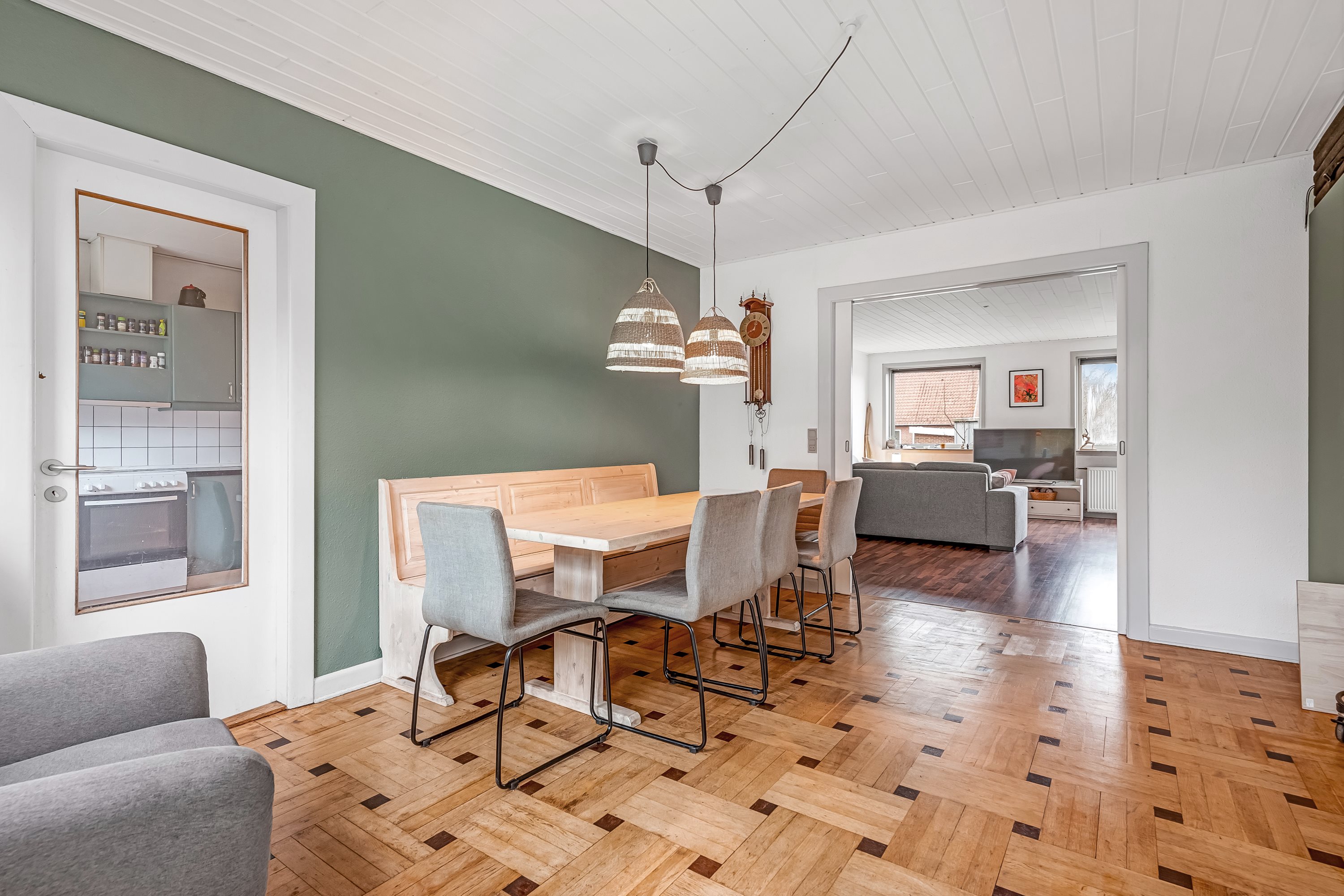 Fremhævet spisestue billede i fuldskærmstilstand. Billede af Algade 43, Ramme, 7620 Lemvig