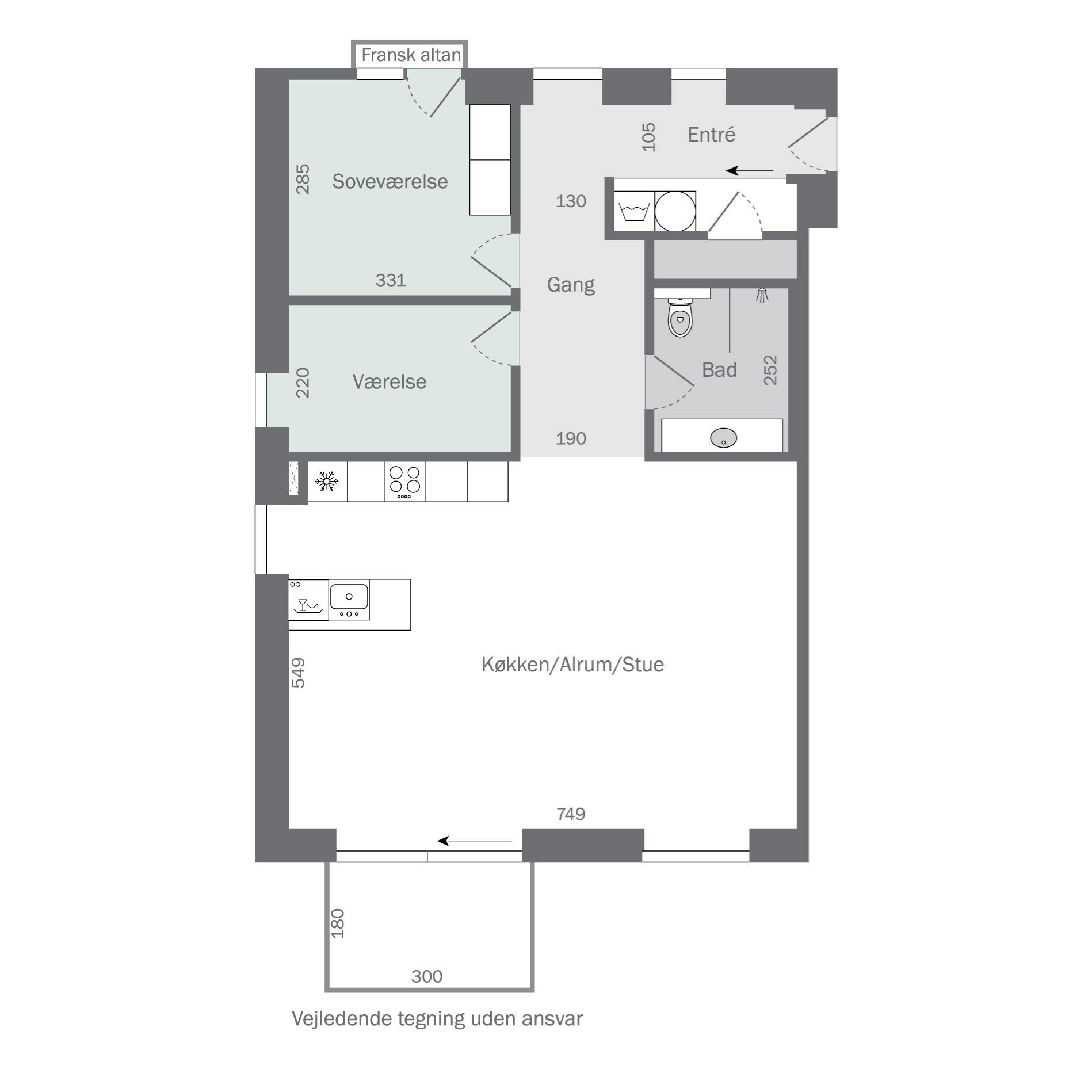 Plantegninger billede af Færgebyen 16, 1. 2., Hou, 8300 Odder