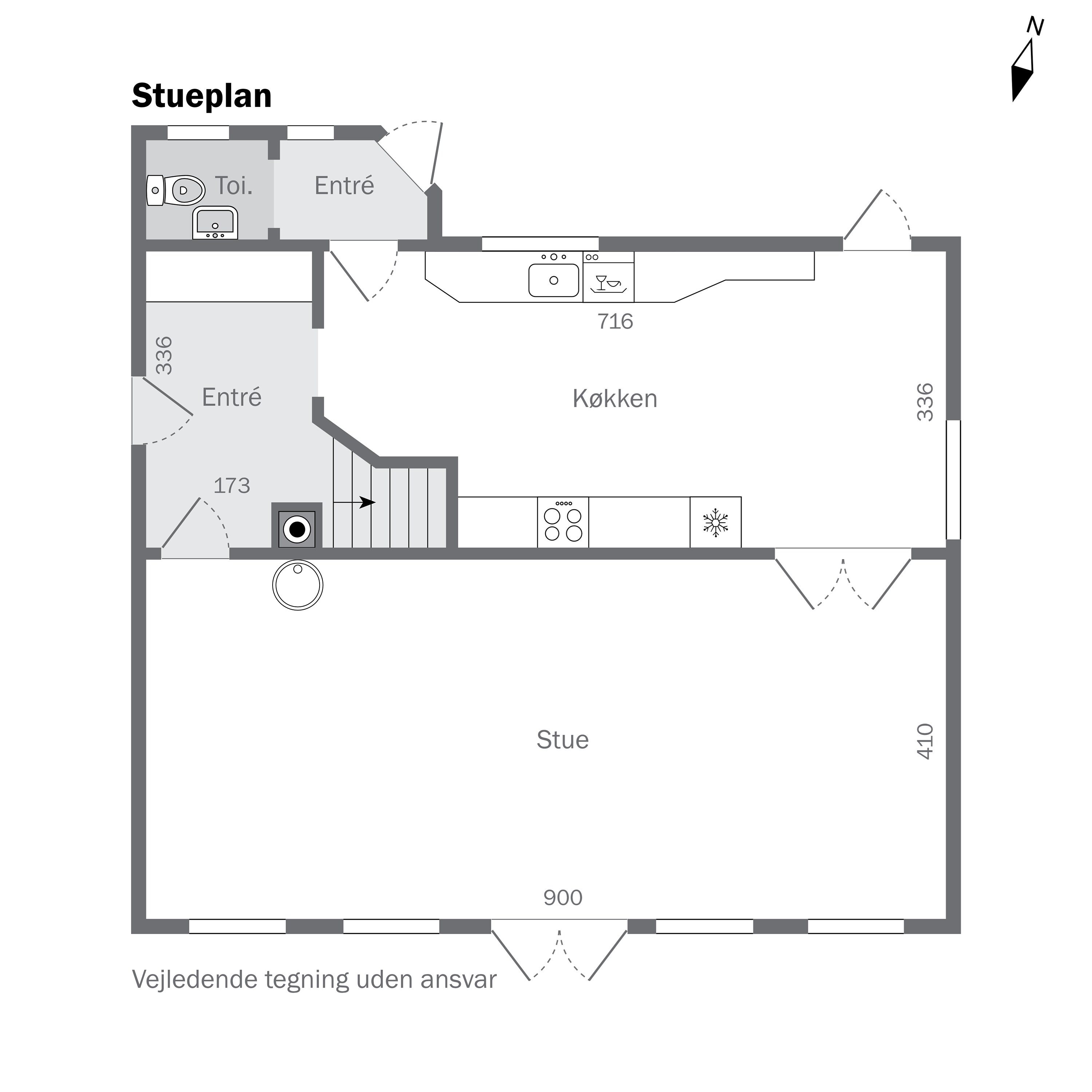 Plantegninger billede af Svanekevej 1B, 3700 Rønne
