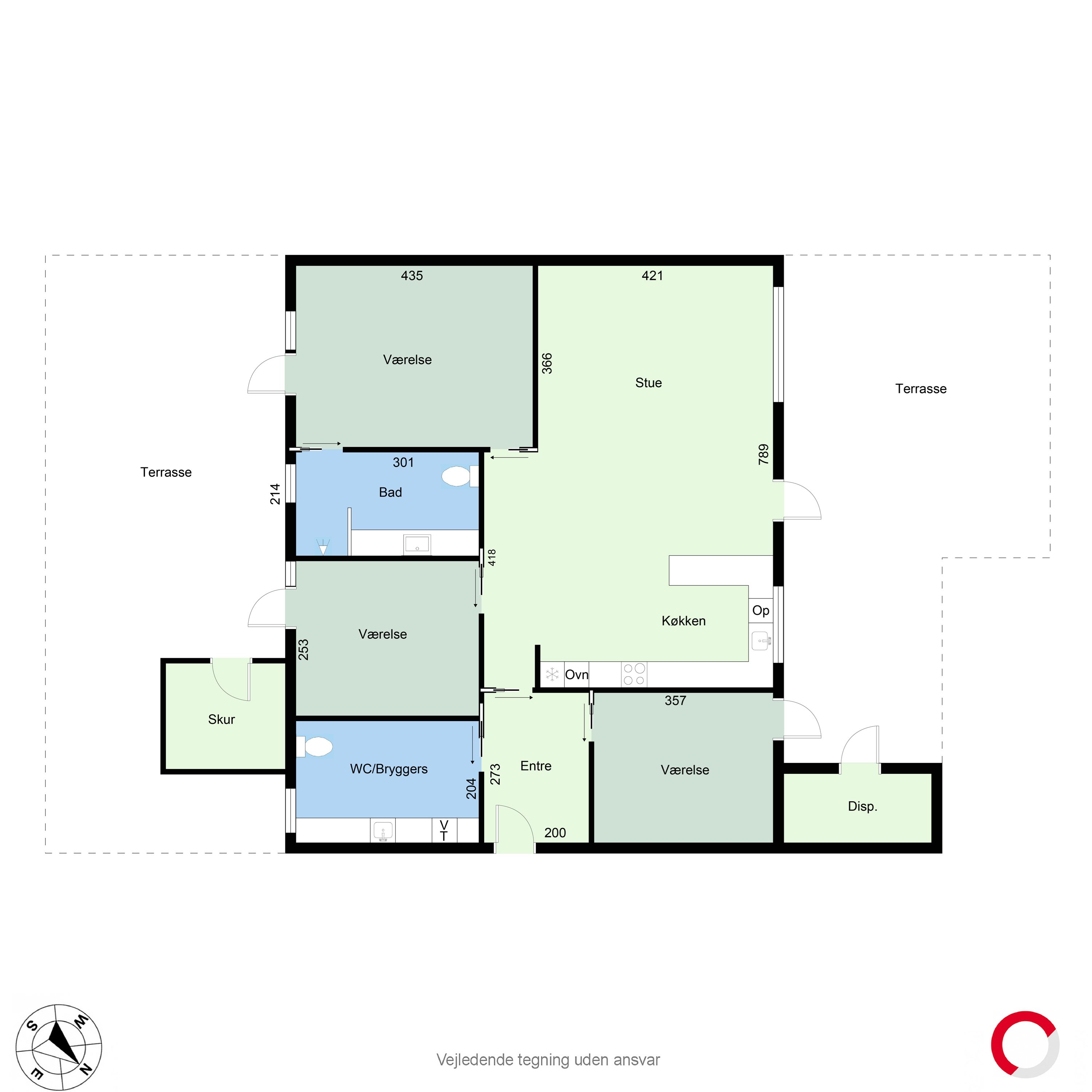 Plantegninger billede af Rønnevangen 224, 8471 Sabro