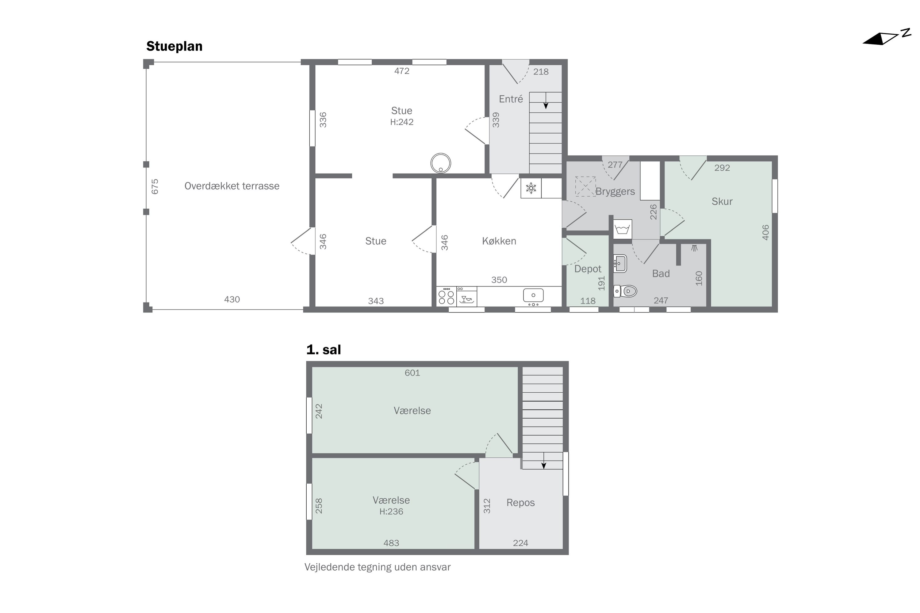 Plantegninger billede af Århusvej 104, Sander, 8300 Odder