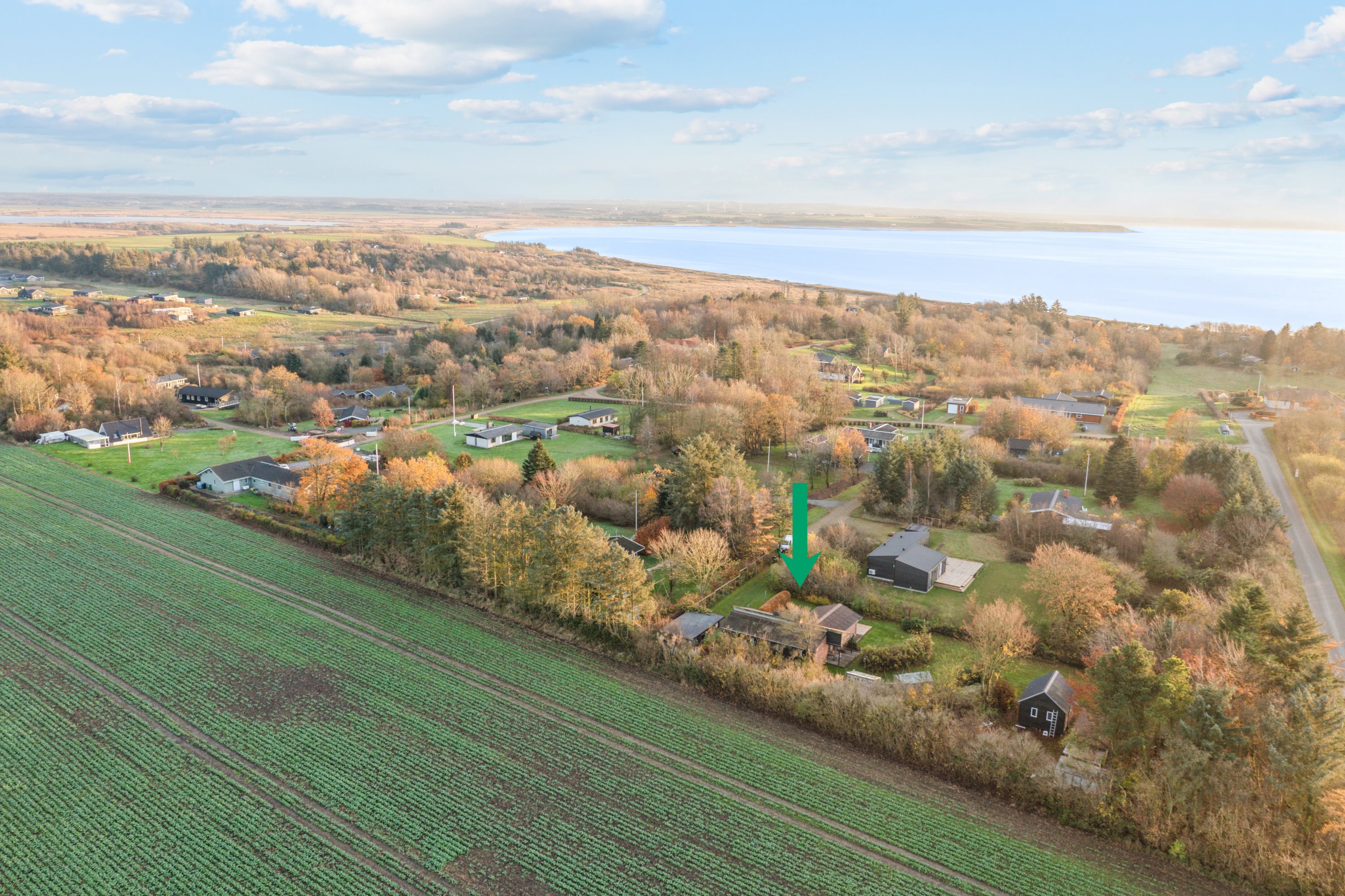 Fremhævet luftfoto billede i fuldskærmstilstand. Billede af Klitrosevej 7, Hostrup, 7860 Spøttrup