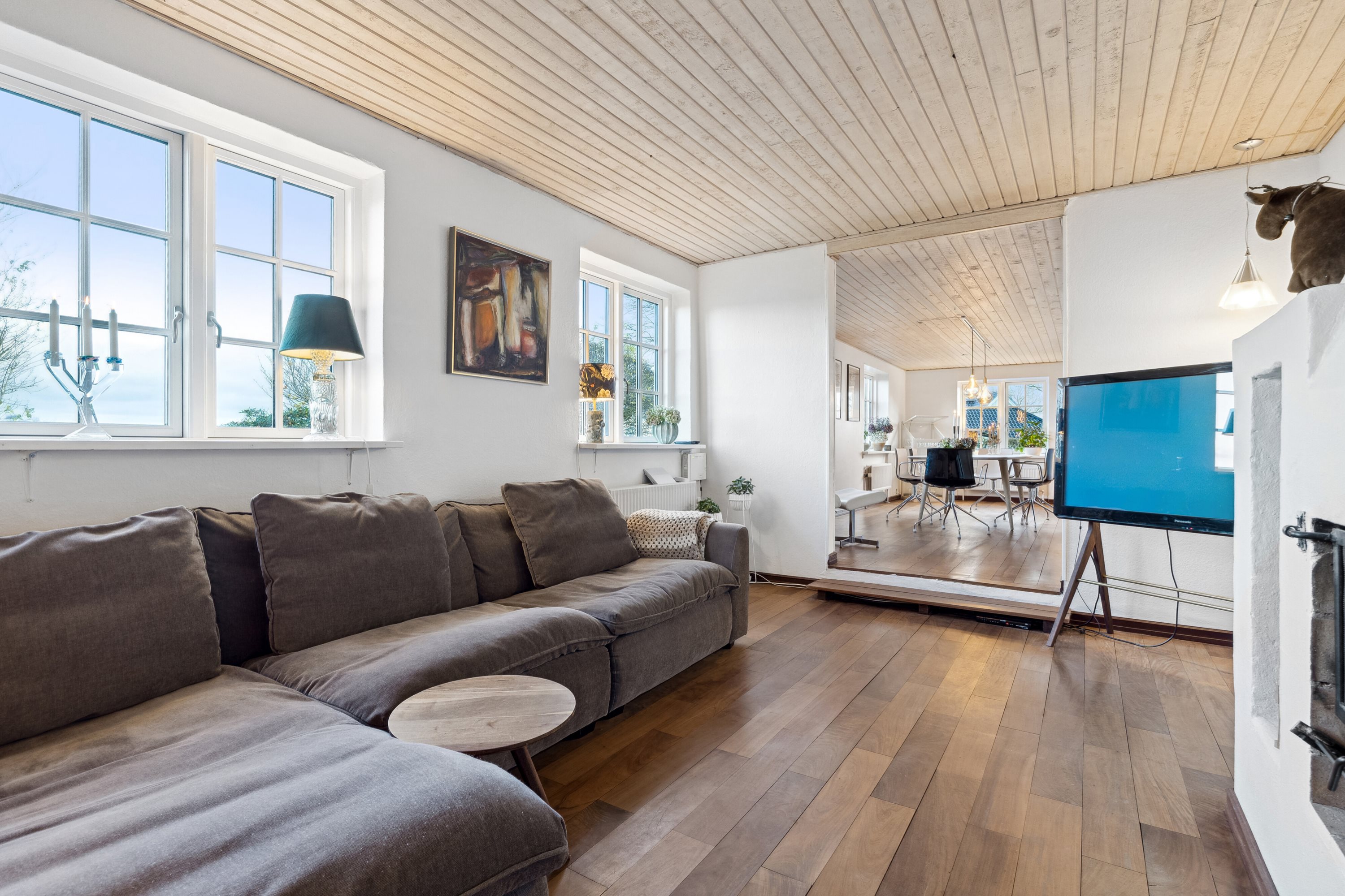 Fremhævet stue billede i fuldskærmstilstand. Billede af Farrevej 31, Skjørring, 8464 Galten