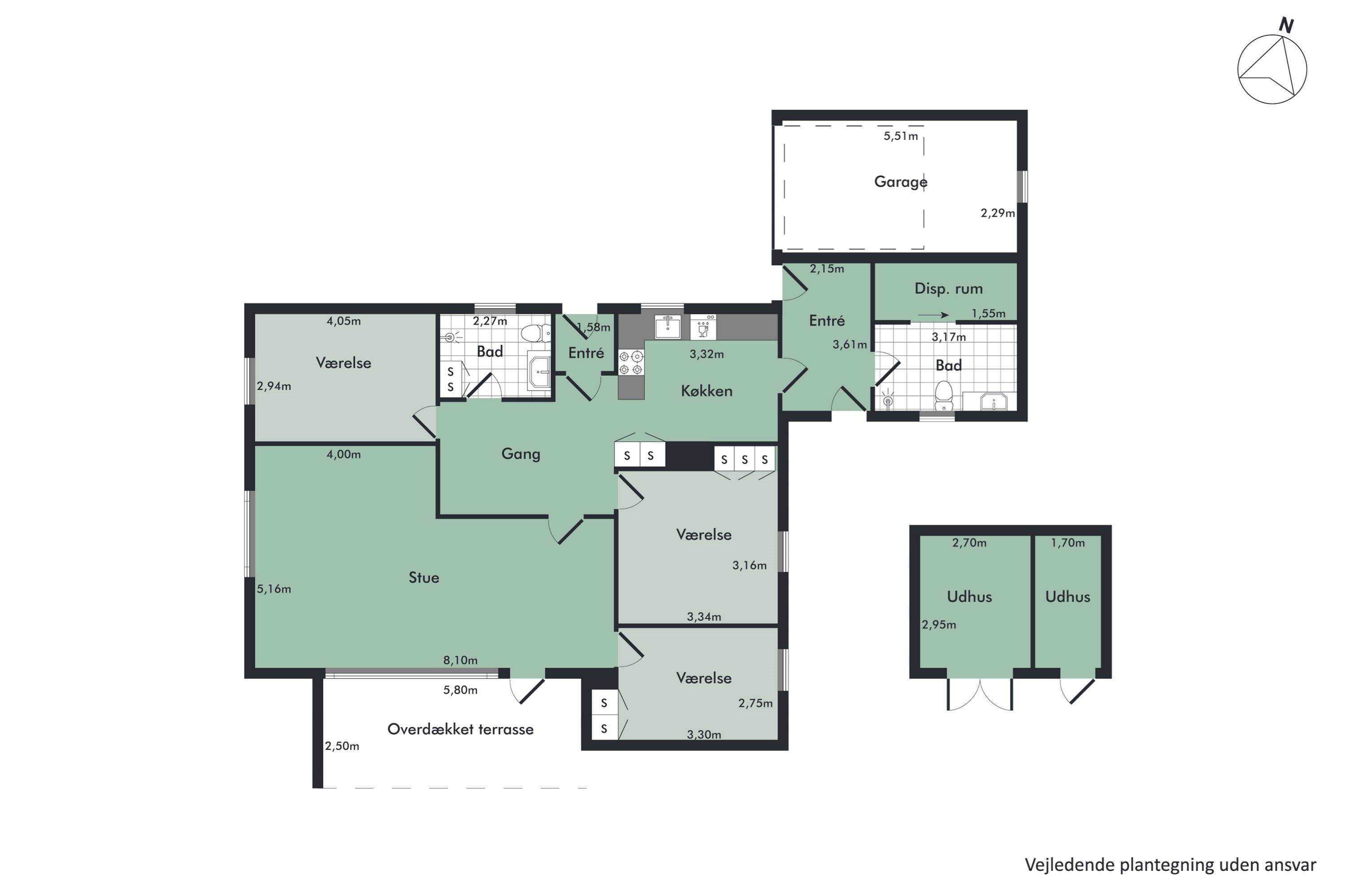 Plantegninger billede af Strandvejen 148, Hou, 9370 Hals