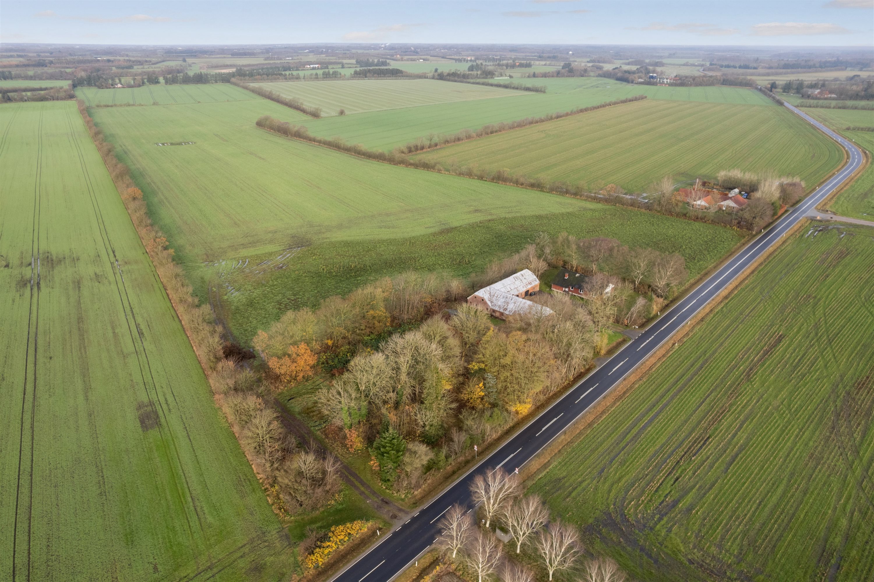 Fremhævet luftfoto billede i fuldskærmstilstand. Billede af Vejlevej 53, Hodde, 6862 Tistrup