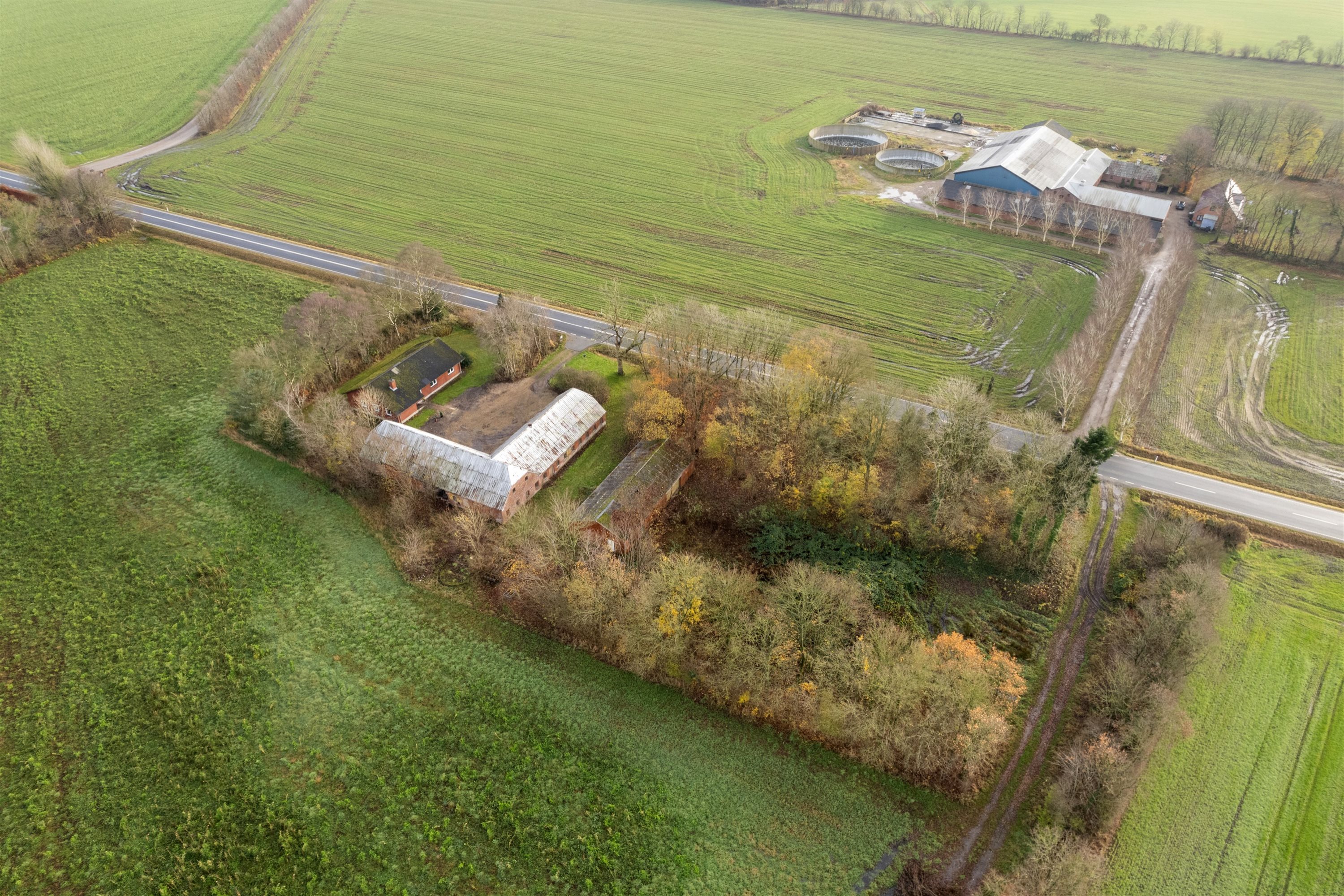 Fremhævet luftfoto billede i fuldskærmstilstand. Billede af Vejlevej 53, Hodde, 6862 Tistrup