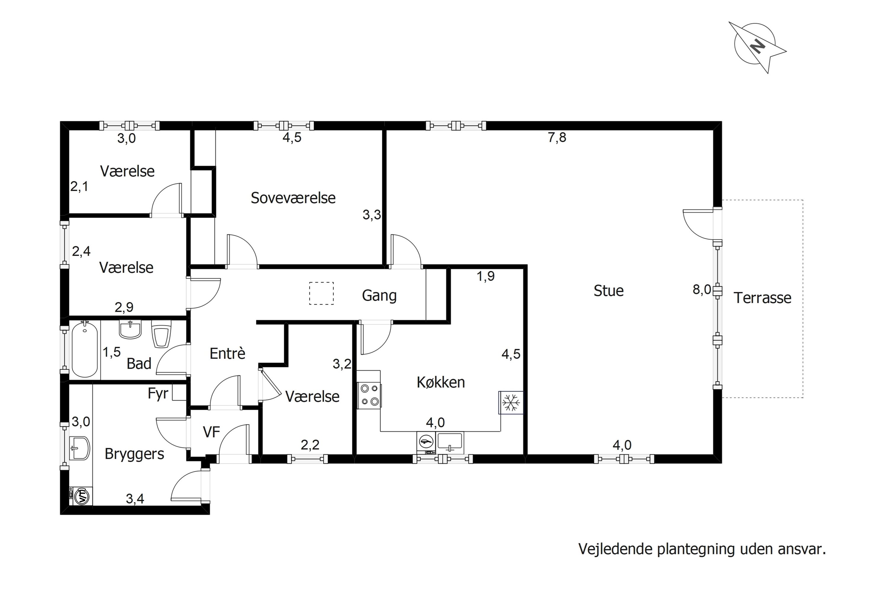 Plantegninger billede af Vejlevej 53, Hodde, 6862 Tistrup