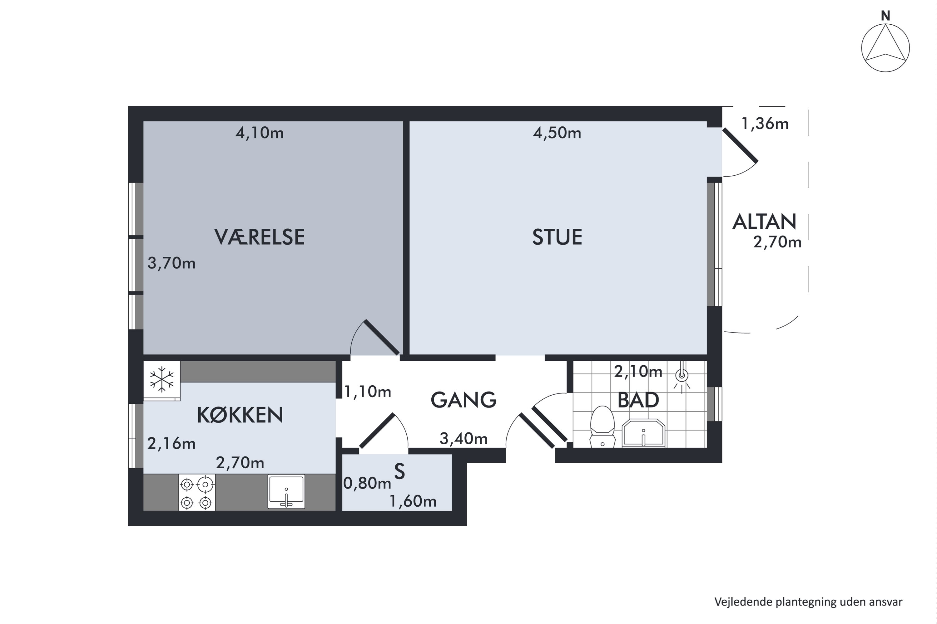 Plantegninger billede af Frejasvej 16D, st.. th., 3000 Helsingør