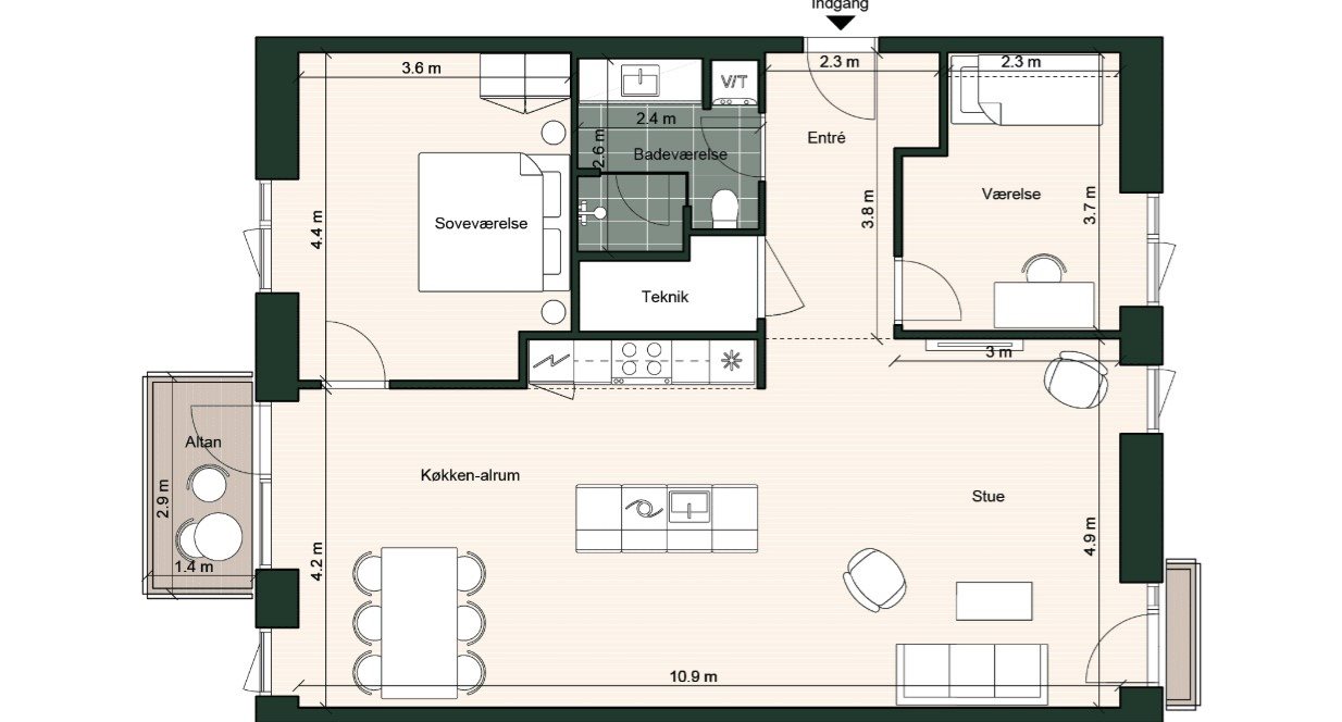 Plantegninger billede af Skibsbyggerstræde 20, 2. tv., 5000 Odense C