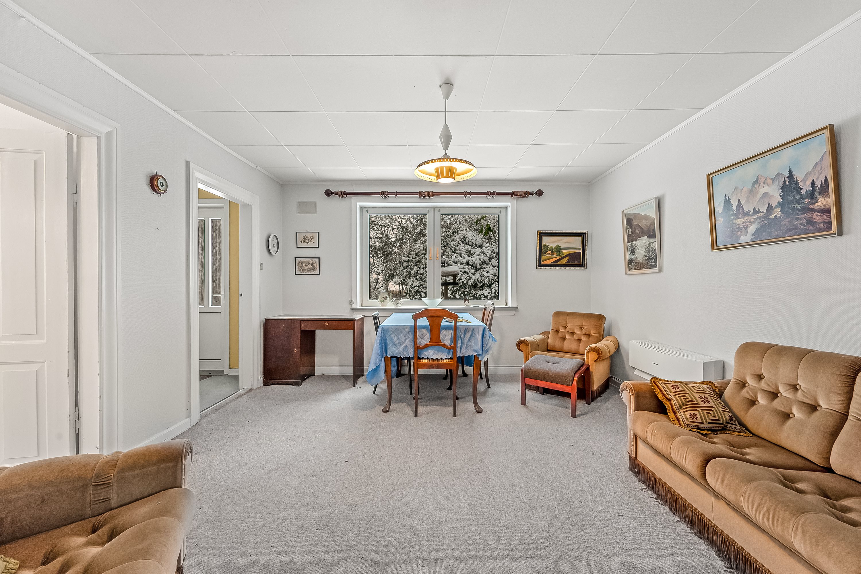 Fremhævet stue billede i fuldskærmstilstand. Billede af Hestkærvej 17, Finderup, 6900 Skjern