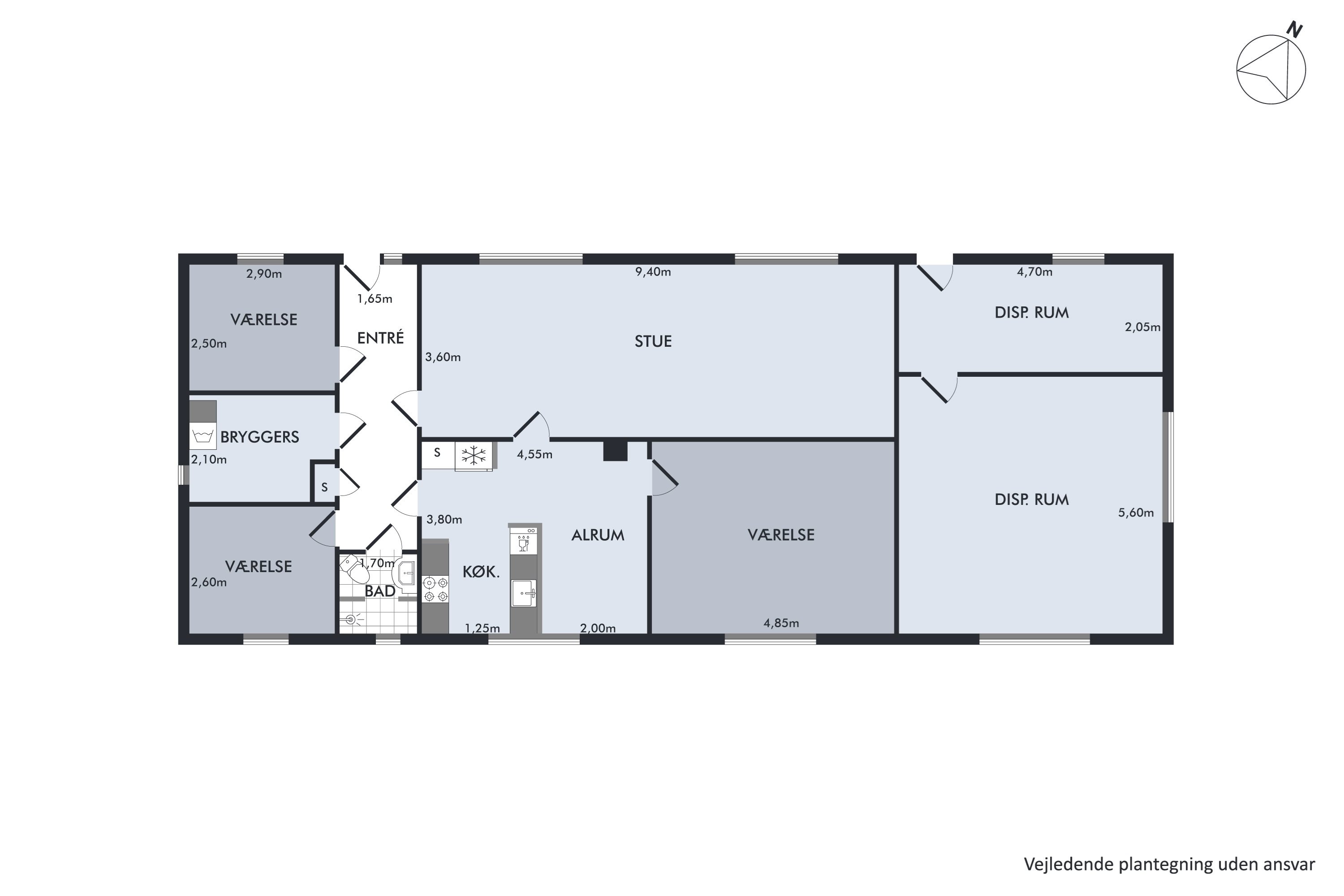 Plantegninger billede af Grydstedvej 55A, Tyrrestrup, 9240 Nibe