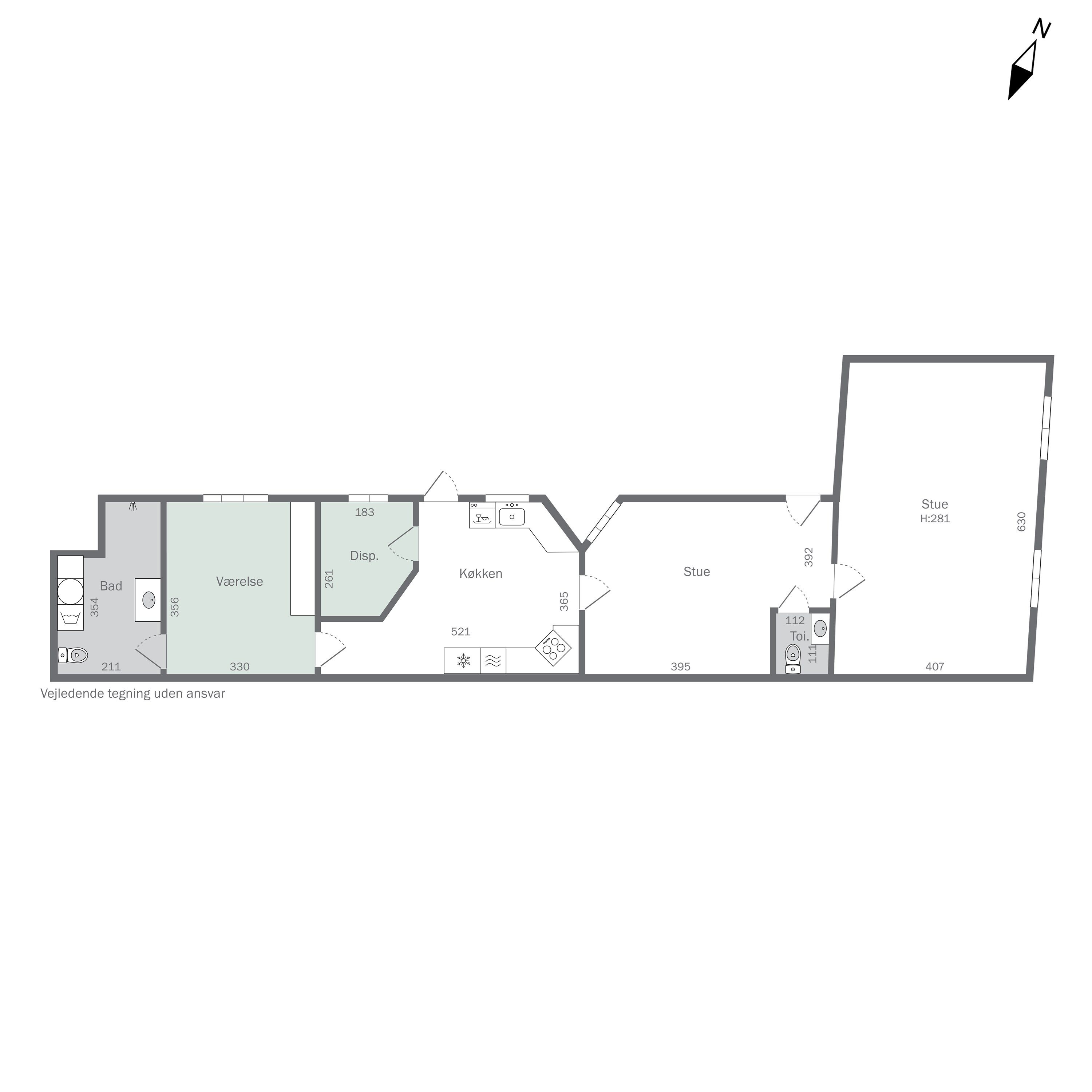 Plantegninger billede af Slotsgade 6A, st.., 4200 Slagelse
