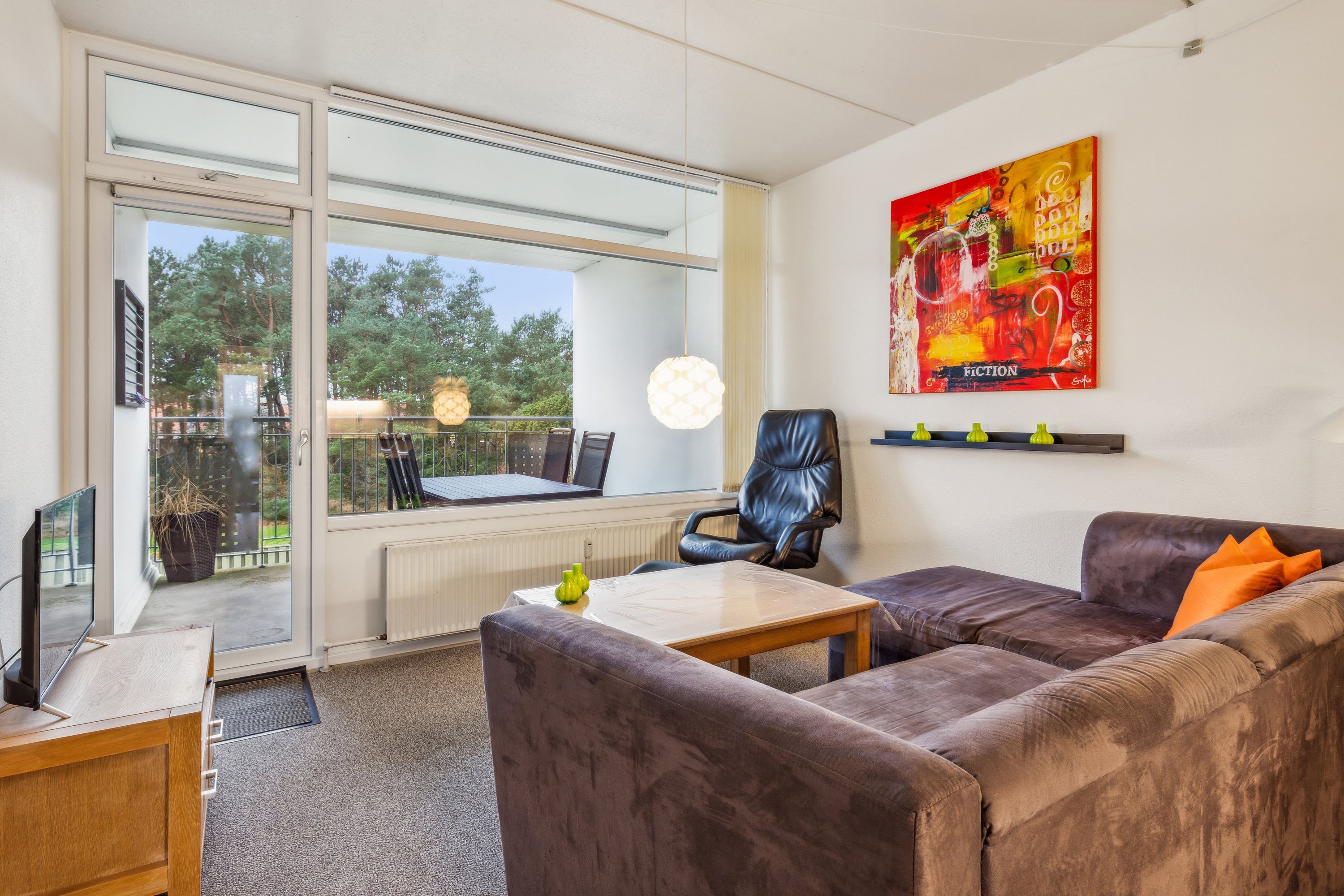 Fremhævet stue billede i fuldskærmstilstand. Billede af Fægangsvej 11D, 1. 202., Bønnerup Strand, 8585 Glesborg