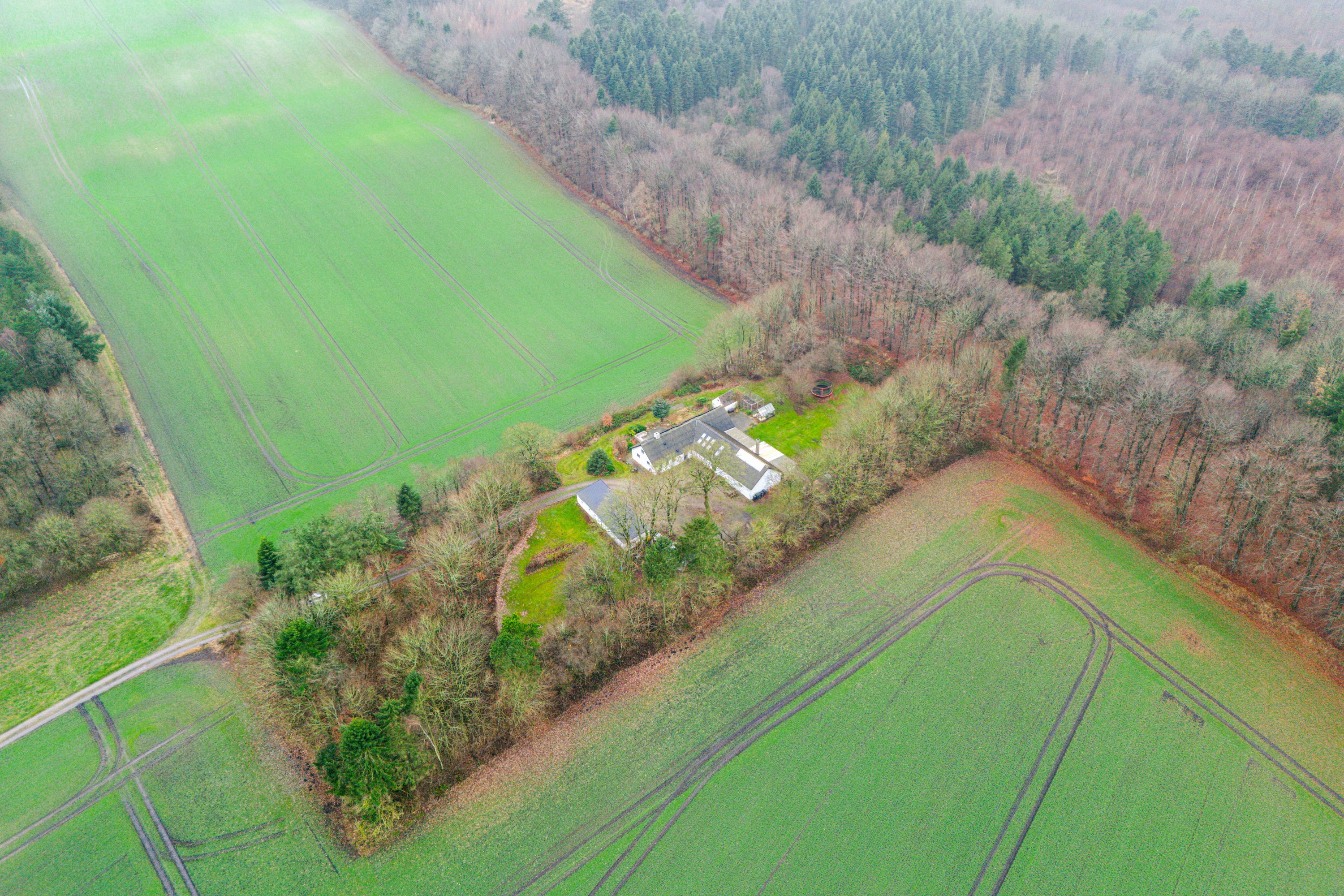 Fremhævet luftfoto billede i fuldskærmstilstand. Billede af Troldemosevej 78, Korsø, 9620 Aalestrup