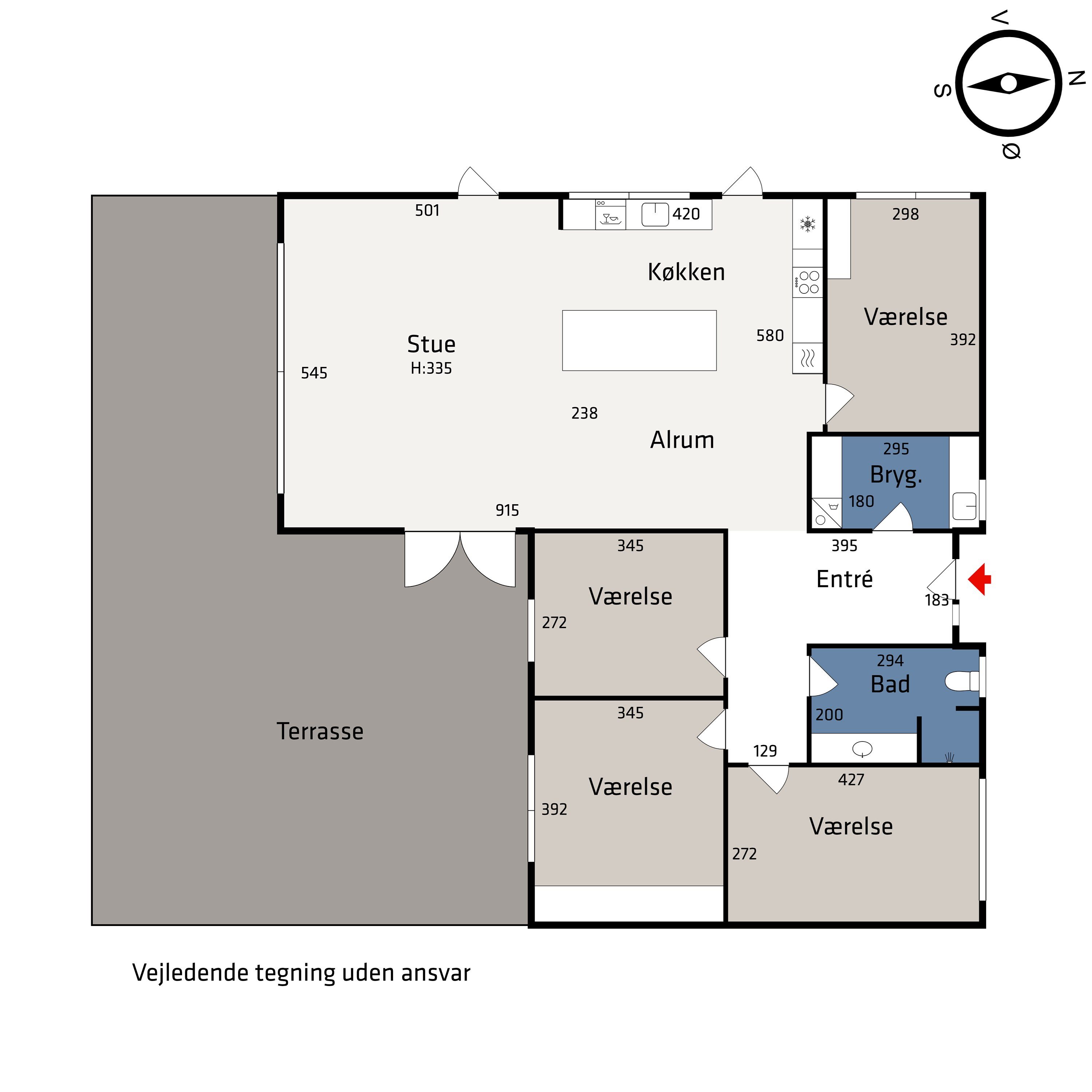 Plantegninger billede af Rønnevangen 7, 8471 Sabro