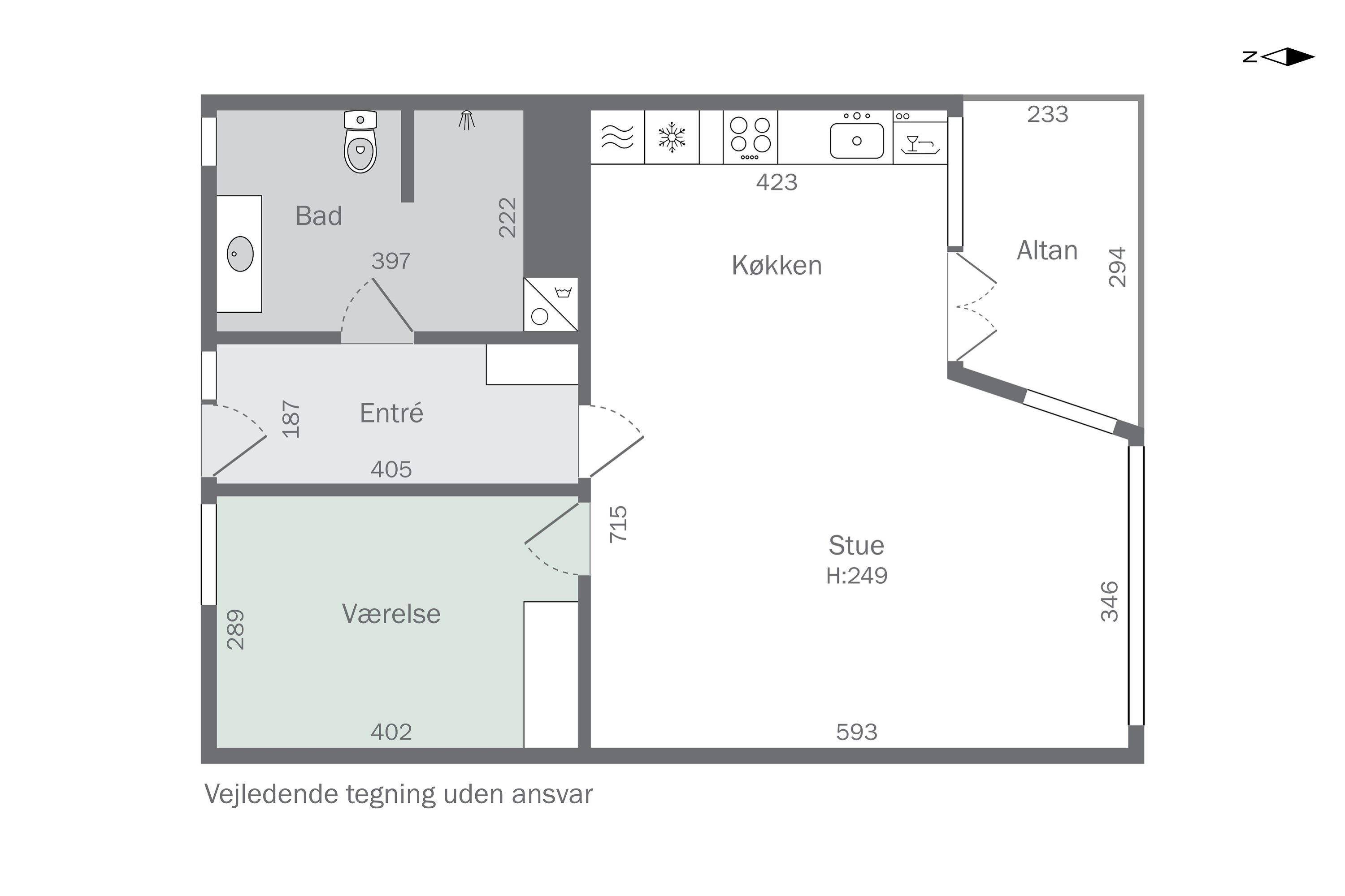 Plantegninger billede af Østergade 28, 2. th., 7700 Thisted