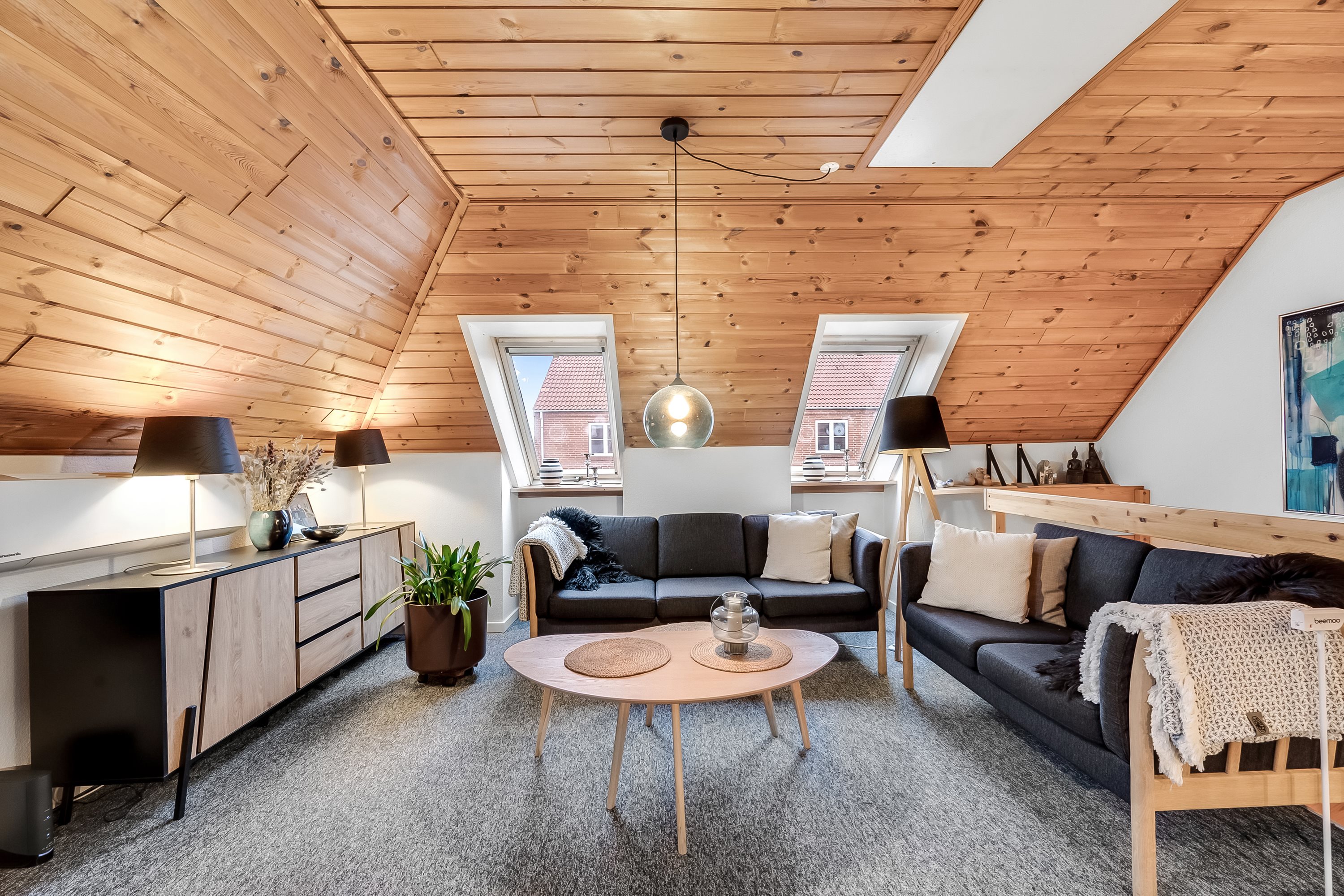 Fremhævet stue billede i fuldskærmstilstand. Billede af Tømmergården 20, 6900 Skjern